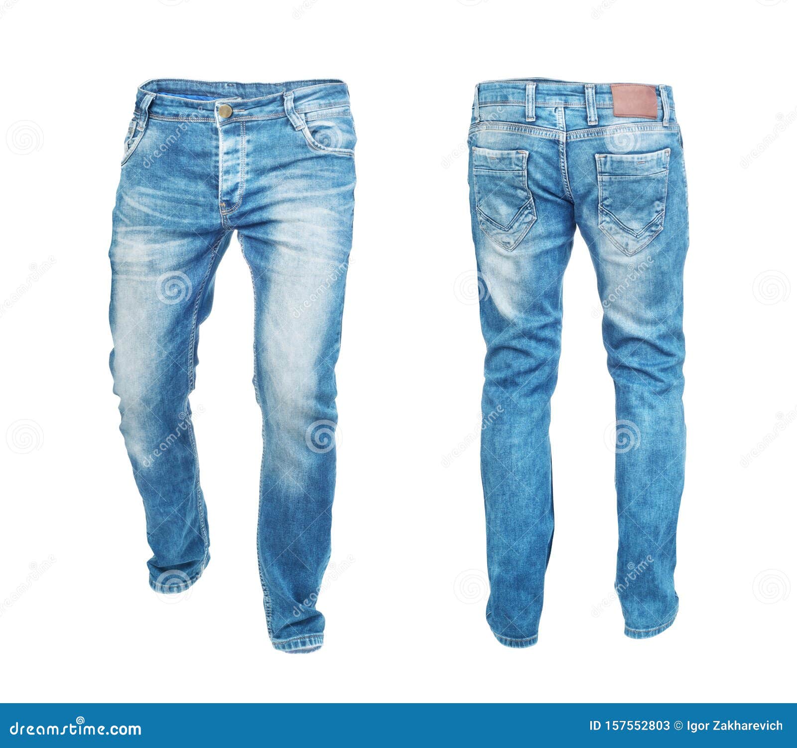 Blank Jeans Pants Frontside And Backside Stock Image - Image of male ...