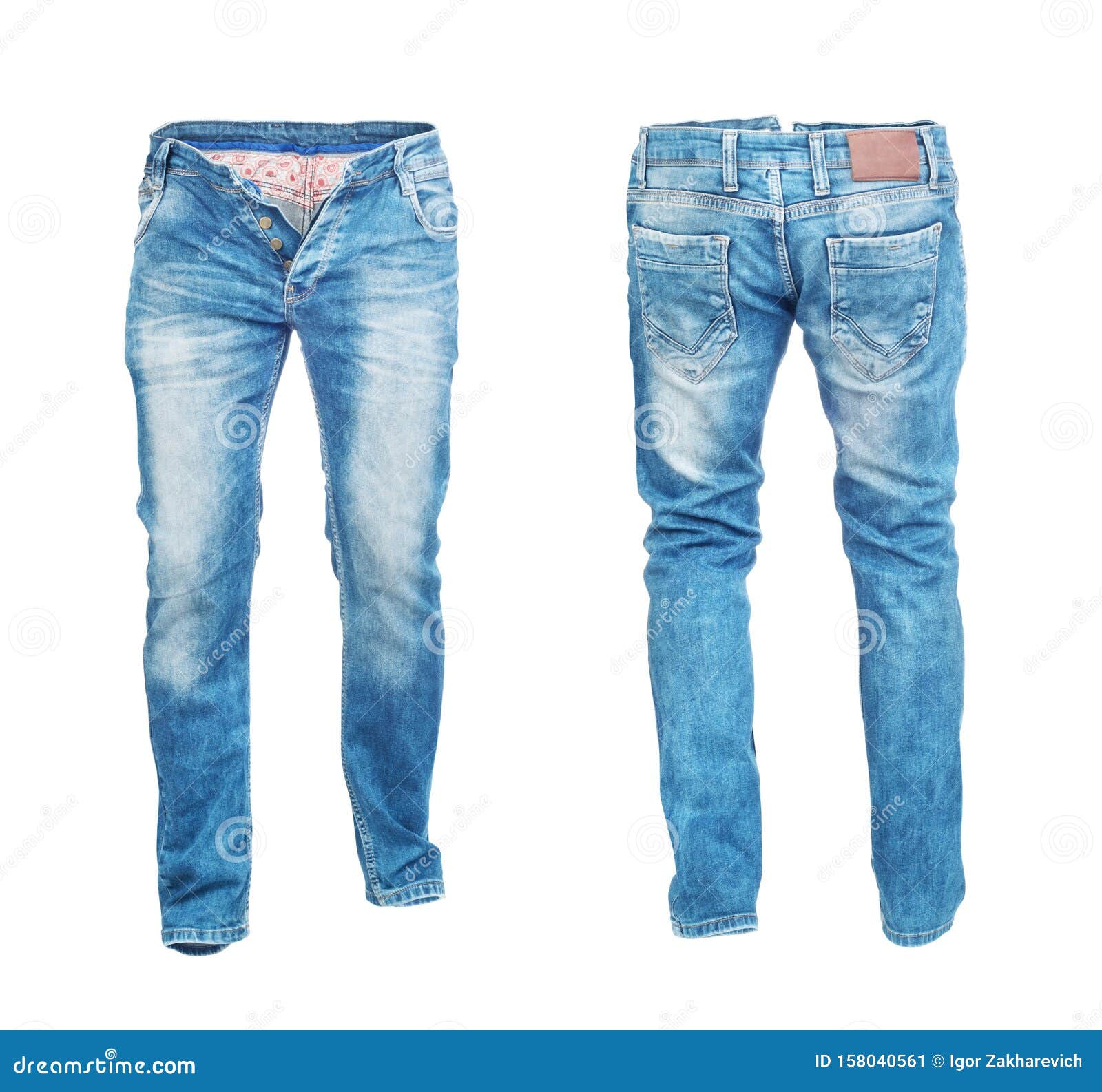 Blank Jeans Pants Frontside And Backside Stock Image - Image of blank ...