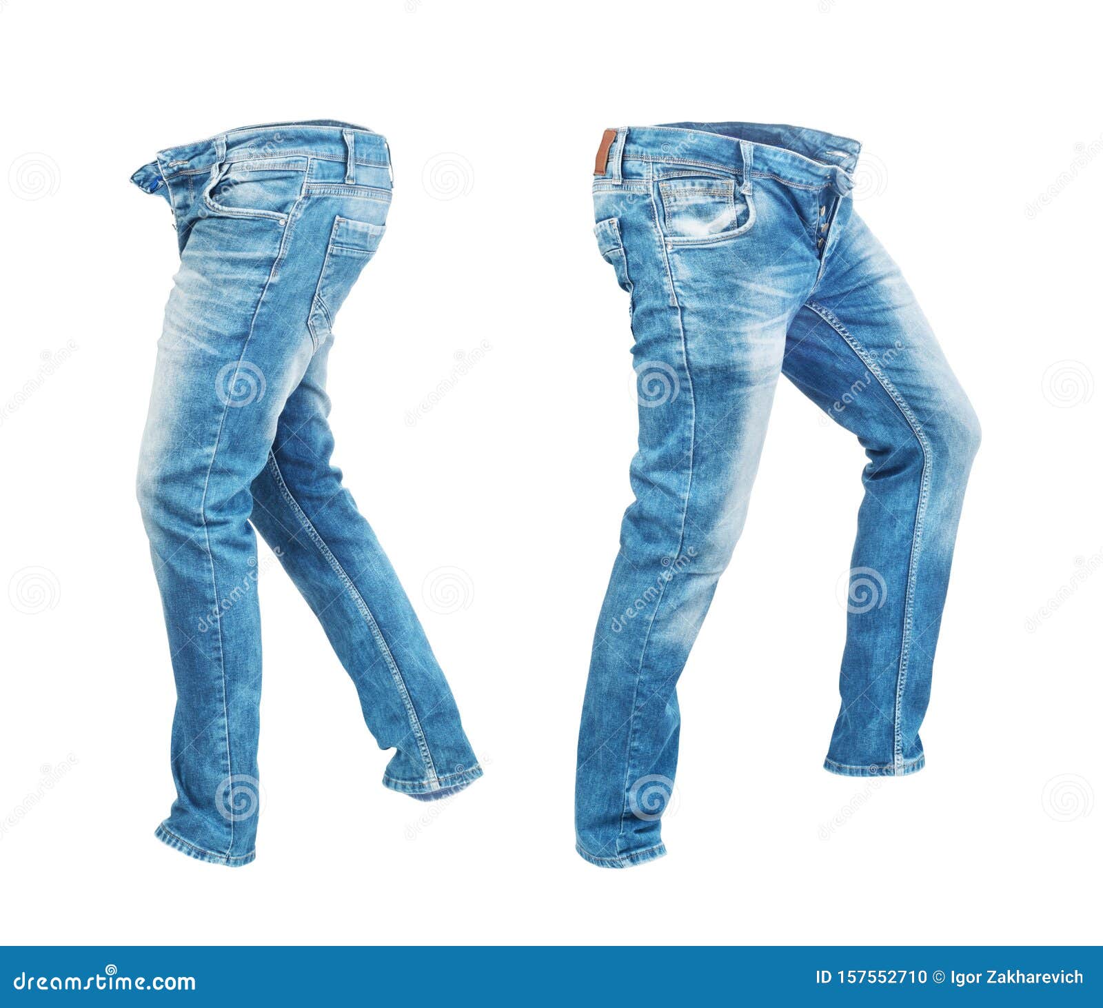 Blank Jeans Pants Leftside And Rightside Stock Photo - Image of idea ...