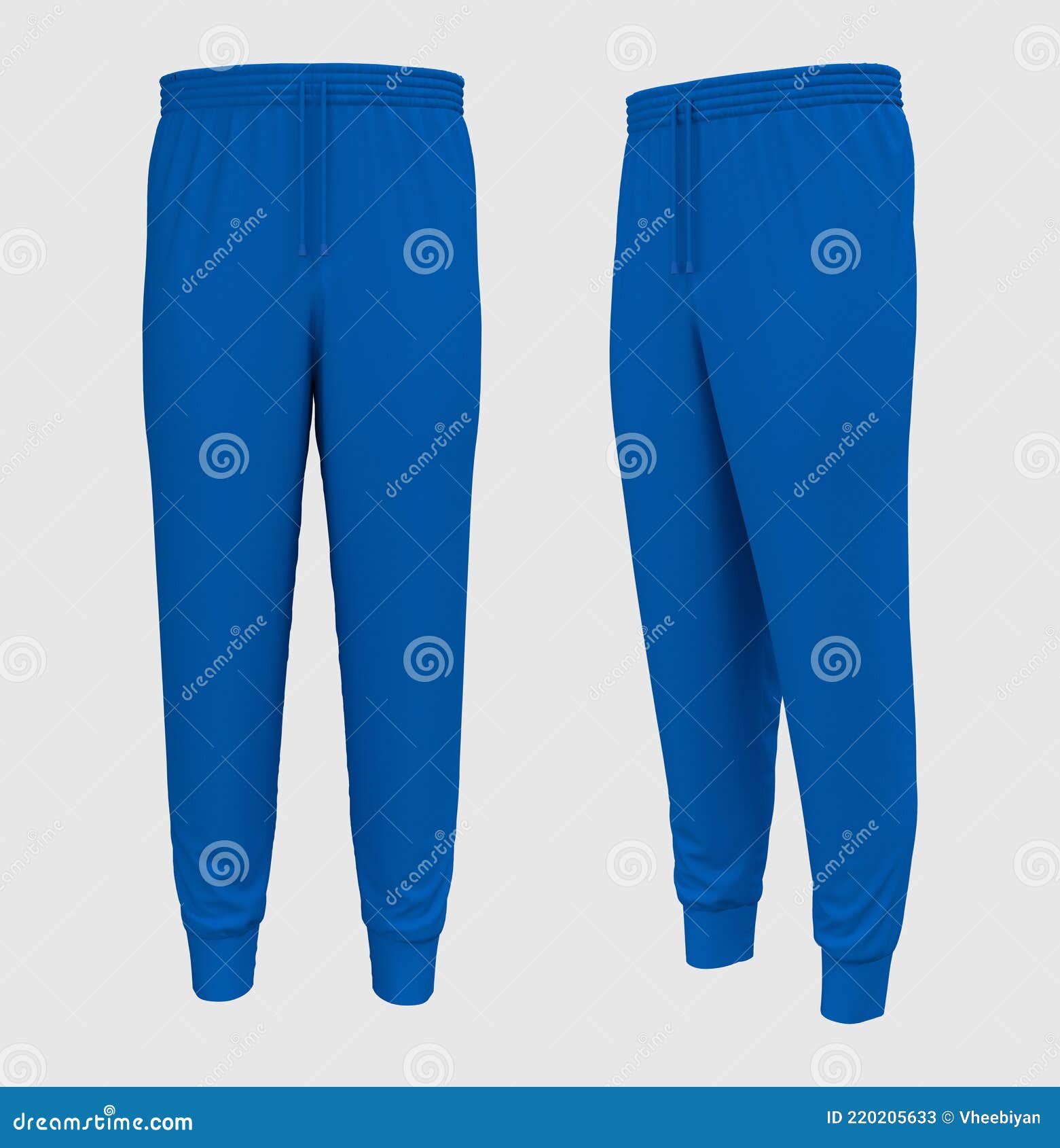 Blank Joggers Mockup, Front and Side Views. Sweatpants Stock ...
