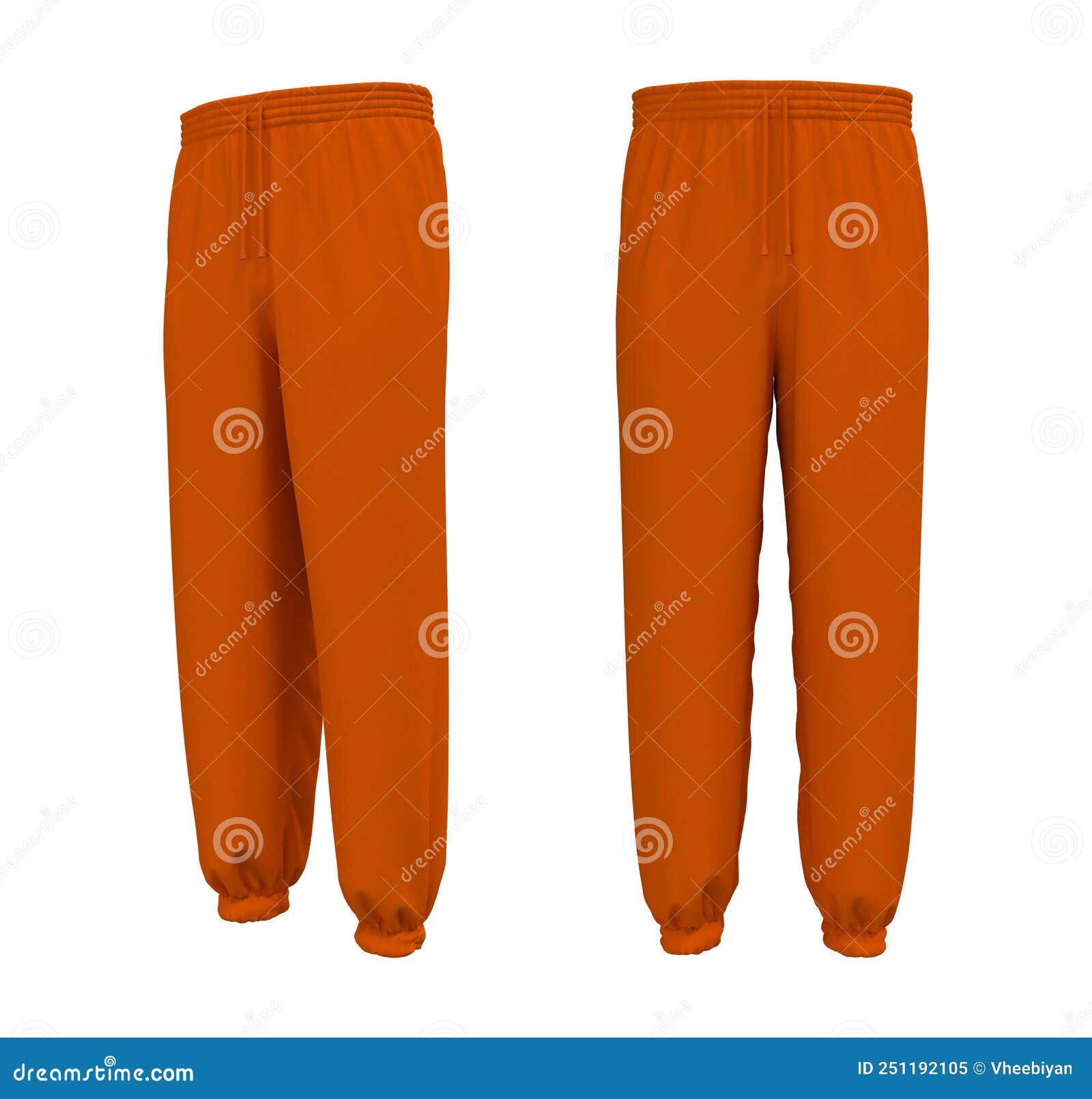 Blank Joggers Mockup, Front and Side Views. Sweatpants. 3d Rendering ...