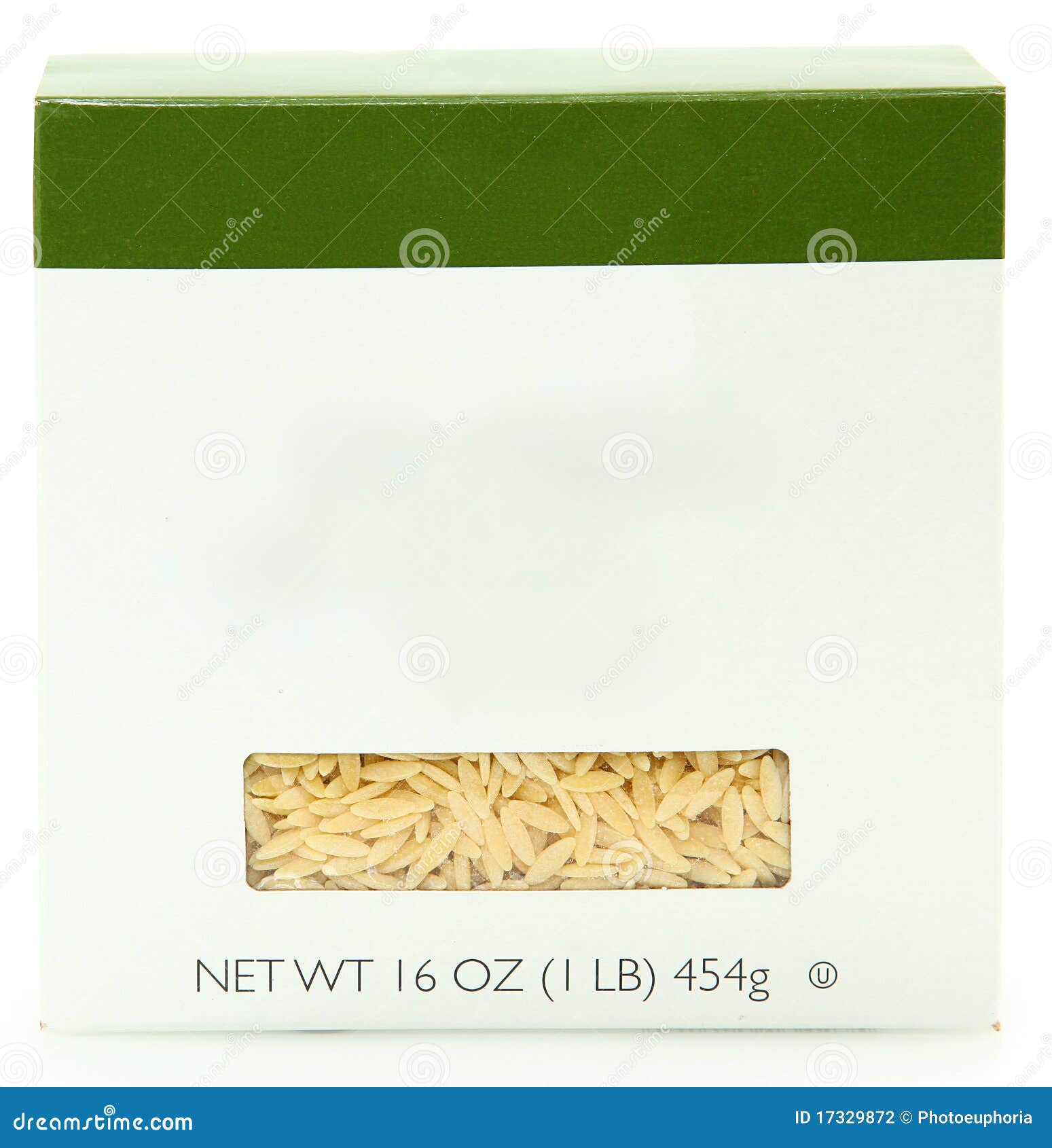 Blank Label 16oz Box of Orzo Noodles Stock Photo Image of indian