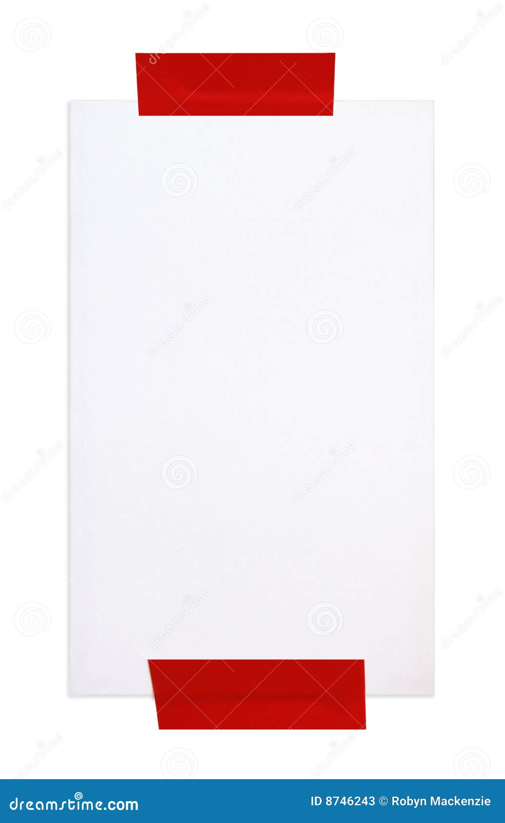 Blank Label with Red Tape stock image. Image of stationery 8746243