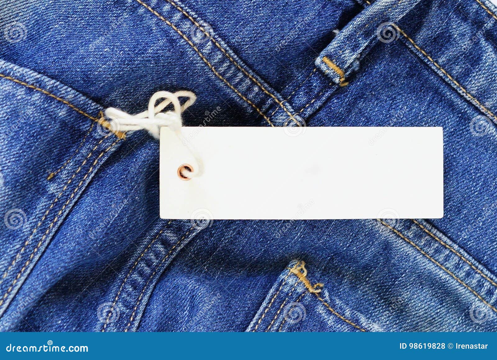 Download Blank Label Tag Mock-up On Jeans. Stock Photo - Image of label, dress: 98619828