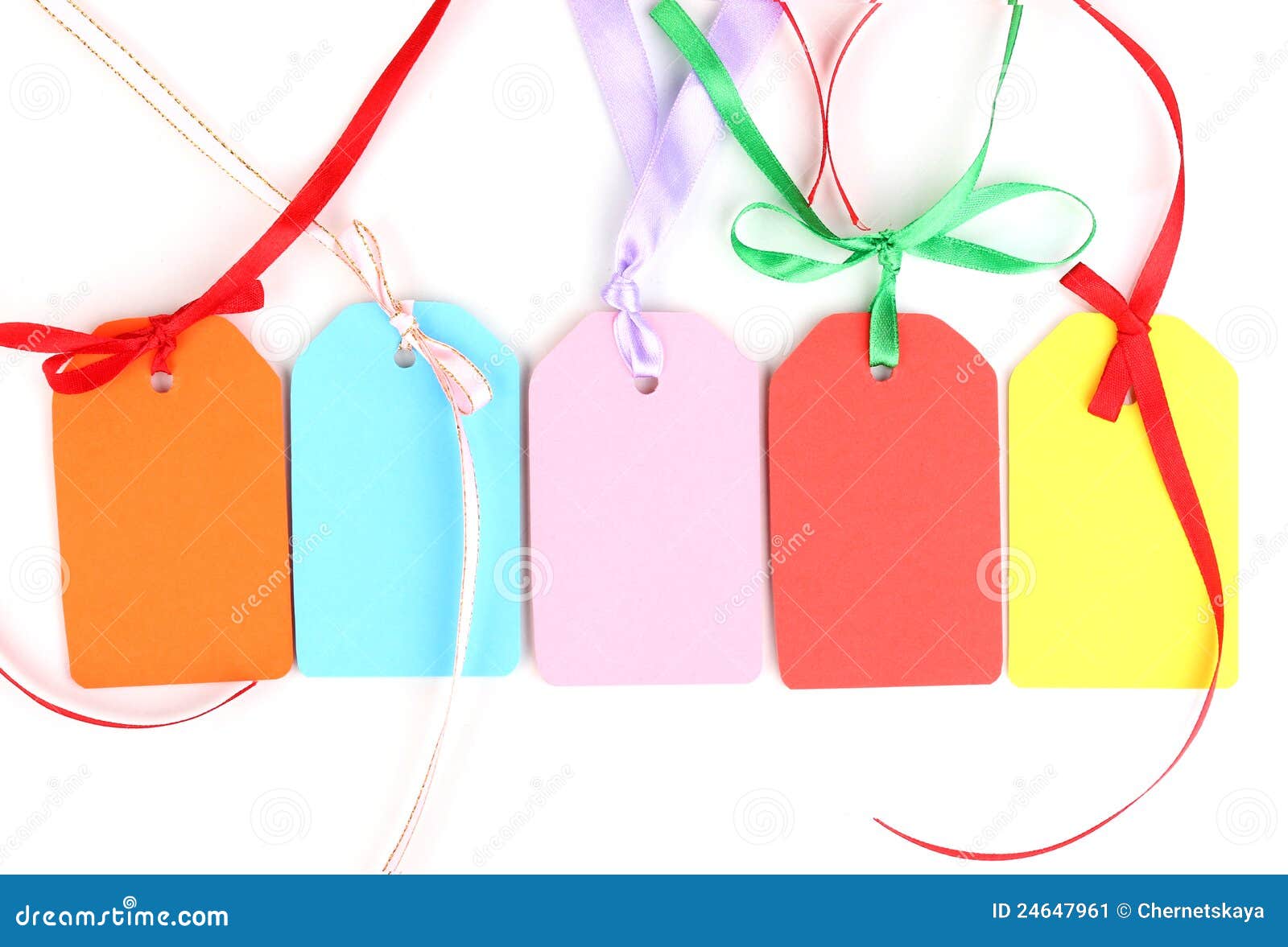 Blank labels with ribbon stock image. Image of packaging 24647961