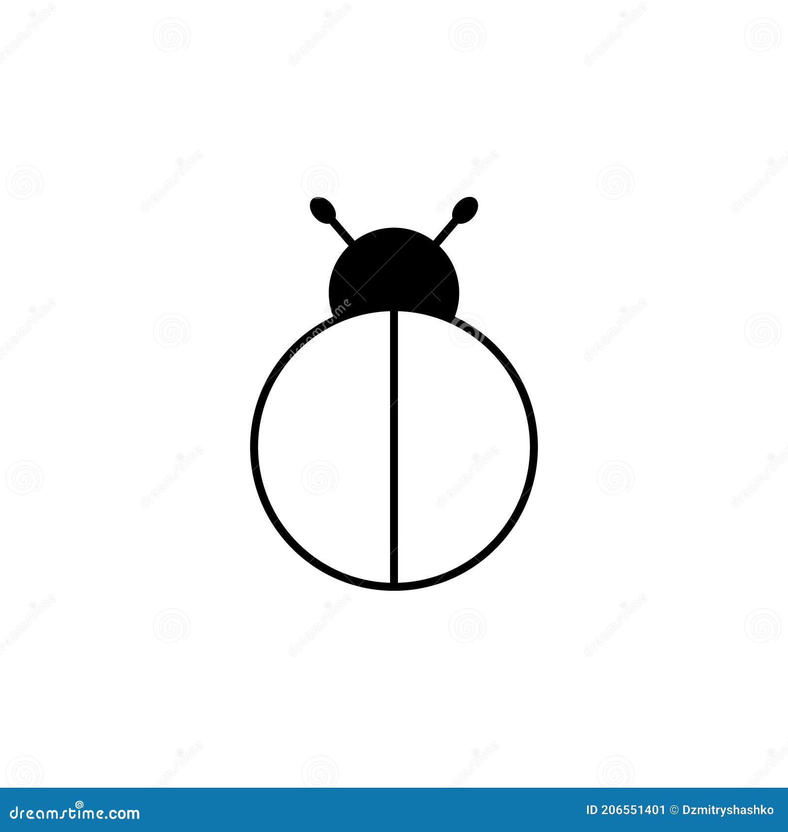 Blank Ladybird Outline Icon Stock Illustration - Illustration of With Blank Ladybug Template