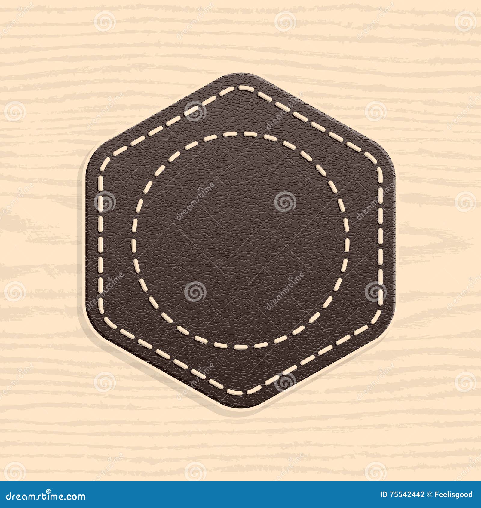 Blank Leather Badge in Retro Vintage Style Stock Vector - Illustration ...