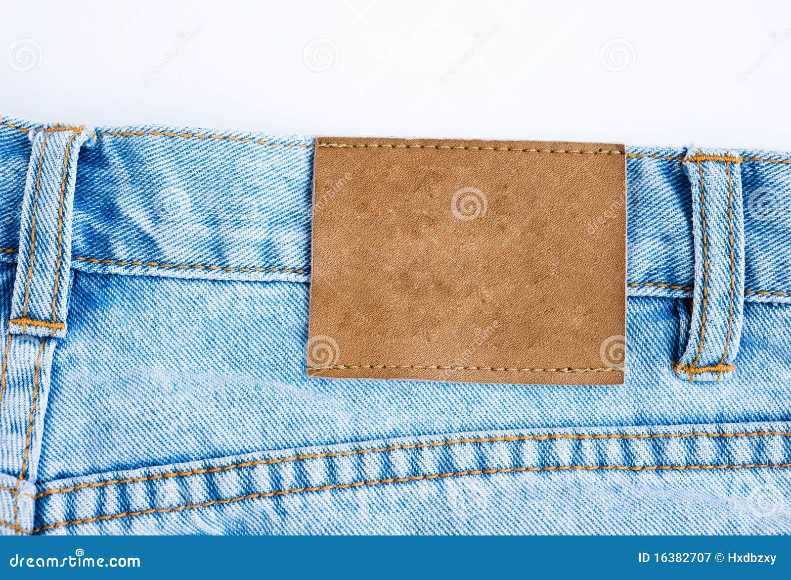 Blank leather label stock image. Image of jeans, border - 16382707