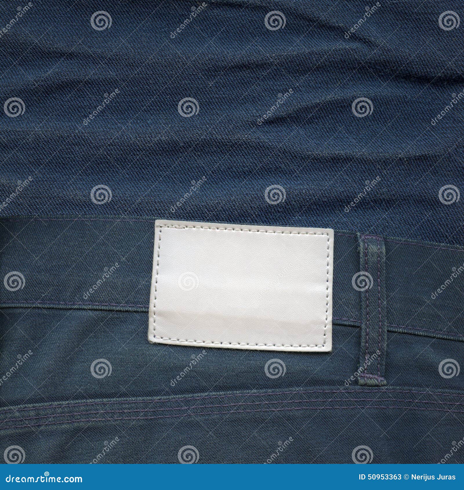 Blank Leather Label on Jeans Stock Image - Image of label, empty: 50953363