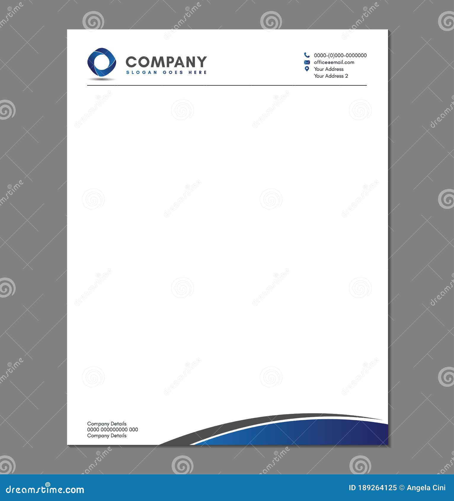 Blank Letterhead Template for Print with Logo Stock Vector Illustration of signs, abstract