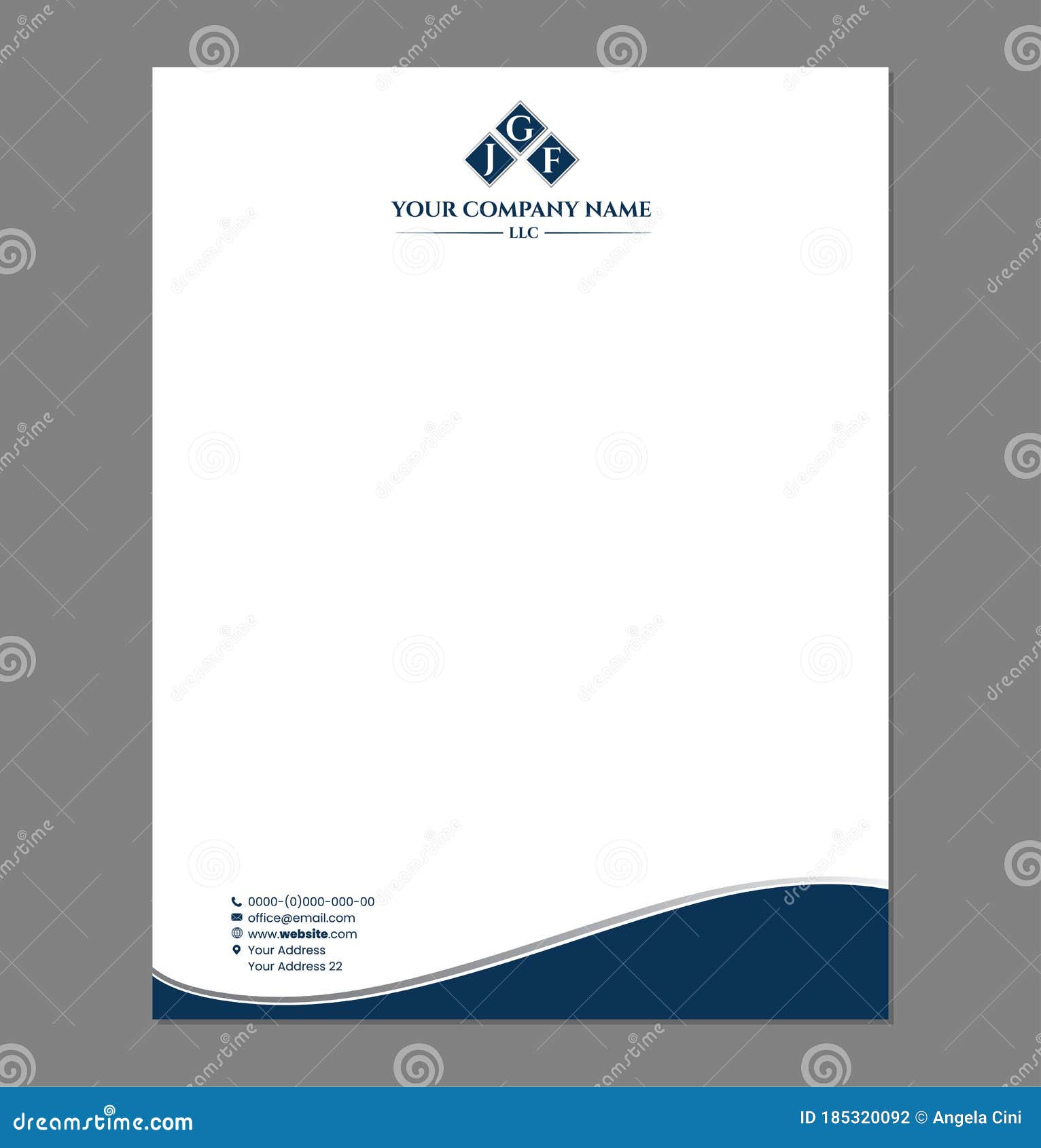 Blank Letterhead Template for Print with Logo Stock Vector With Letterhead With Logo Template