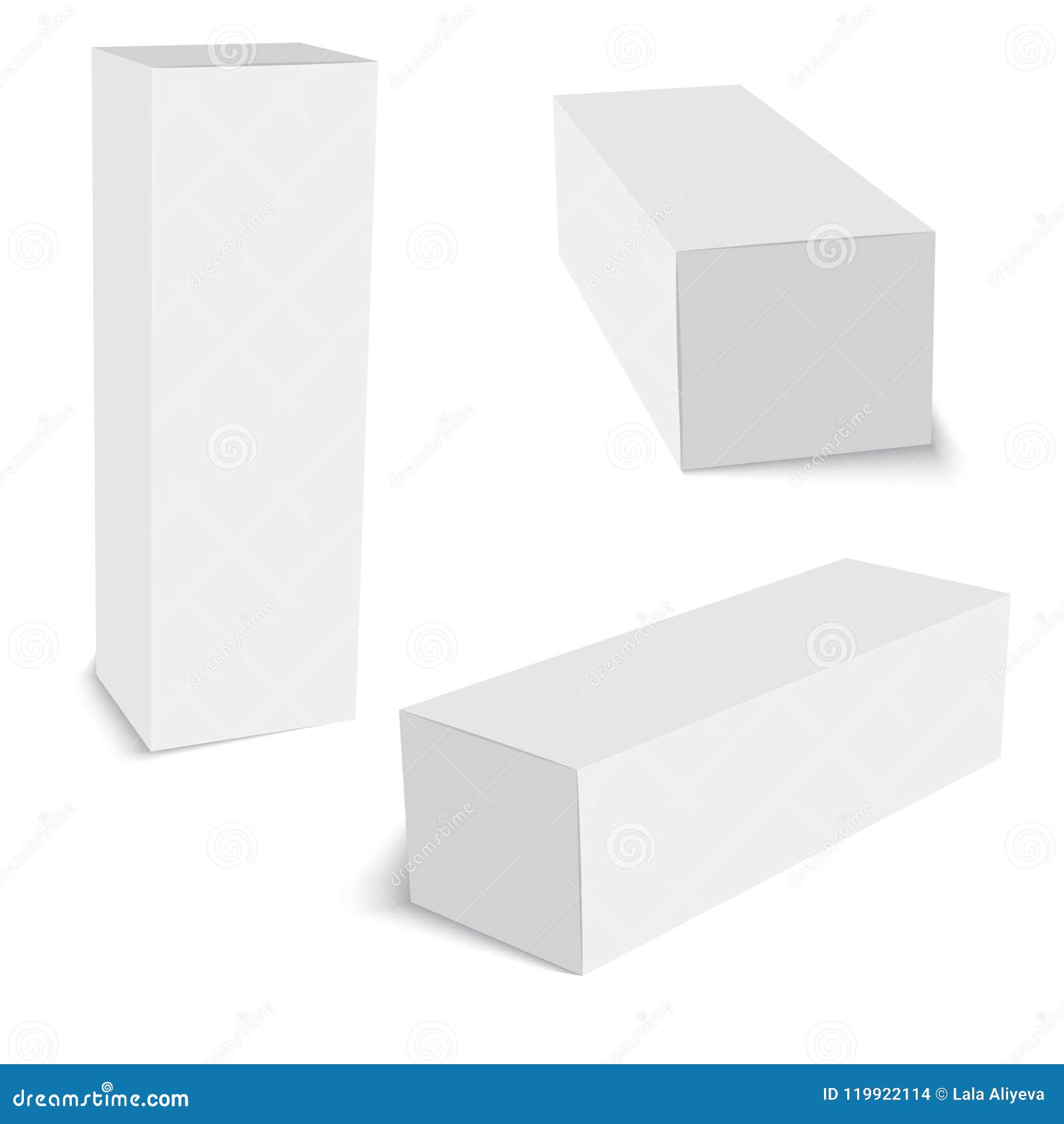 Download Blank Of Long Cardboard Box Mock Up. Vector. Stock Vector ...
