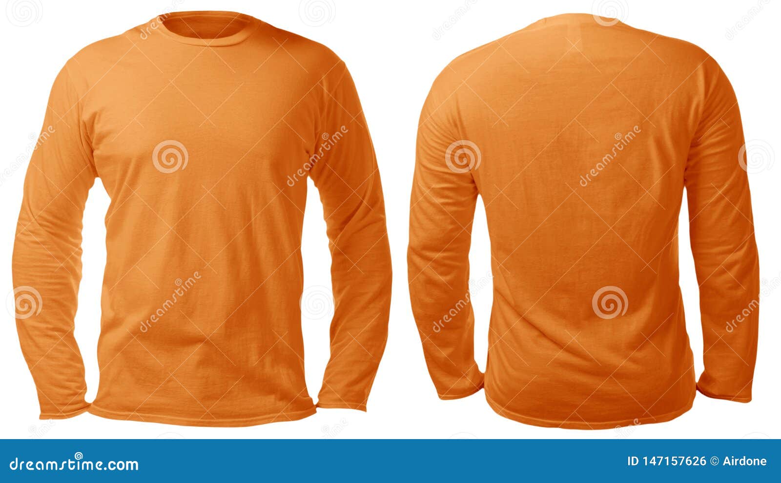 Download Orange Long Sleeved Shirt Design Template Stock Photo ...