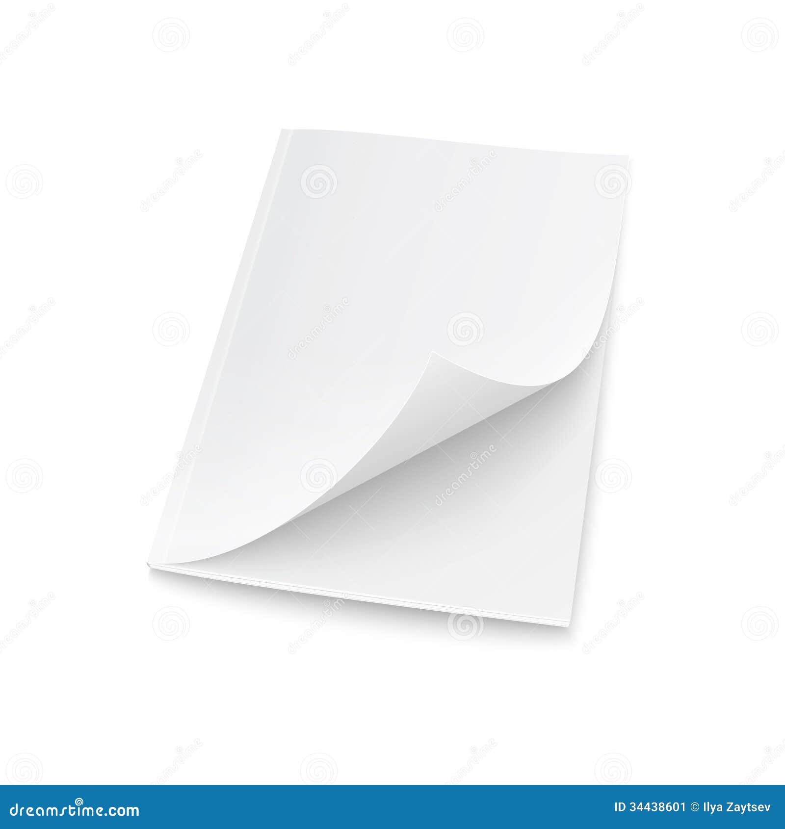 blank magazine template with elevated cover.