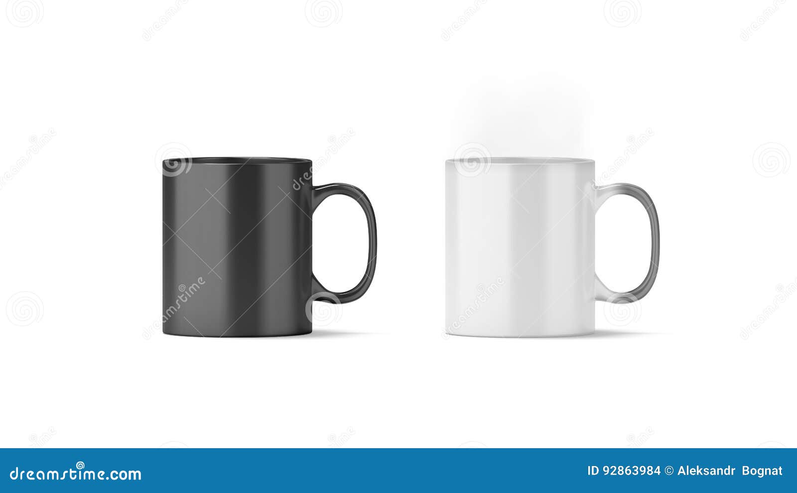 blank magic mug mockup , cold and hot state,