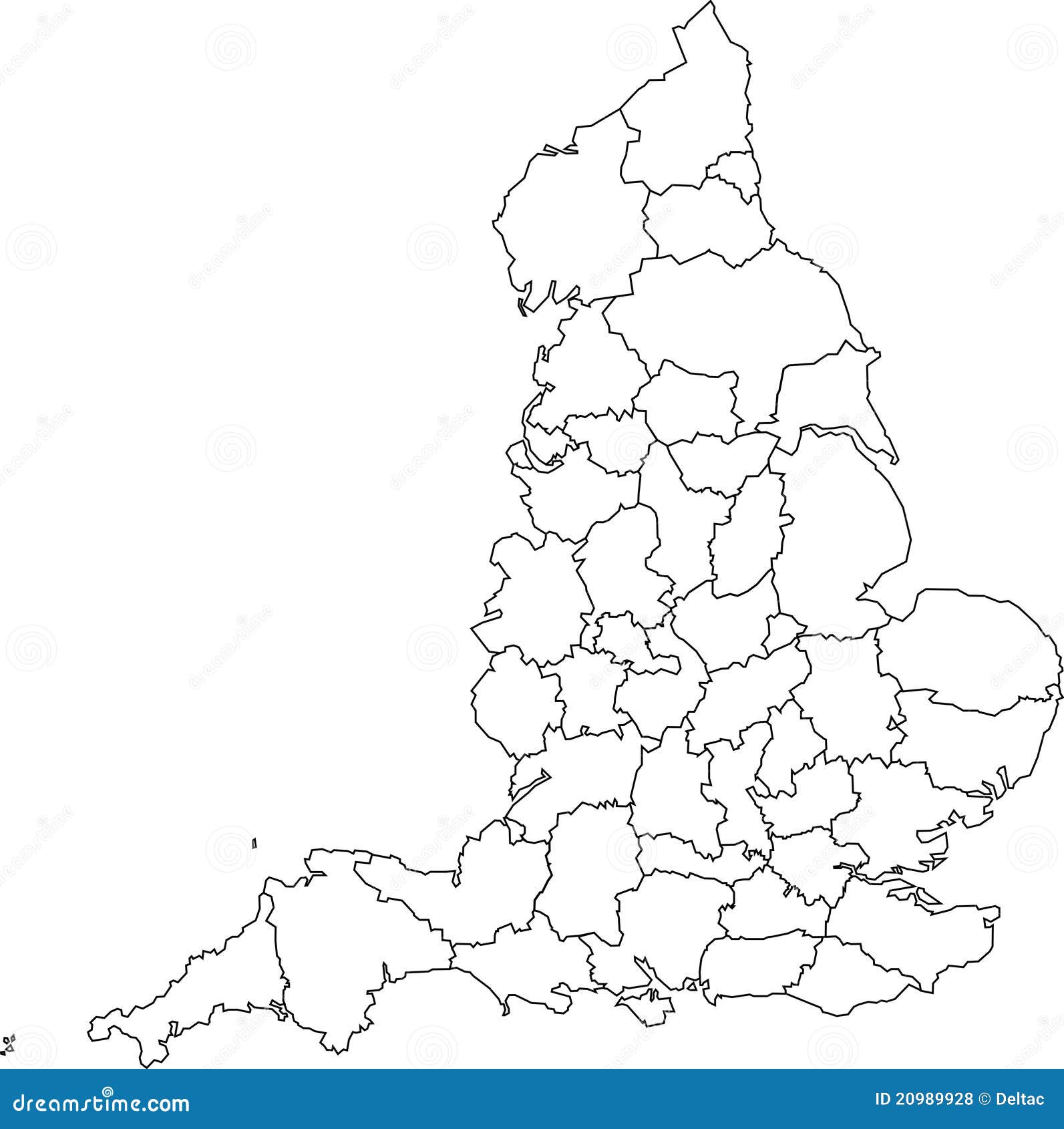 blank map of england - counties