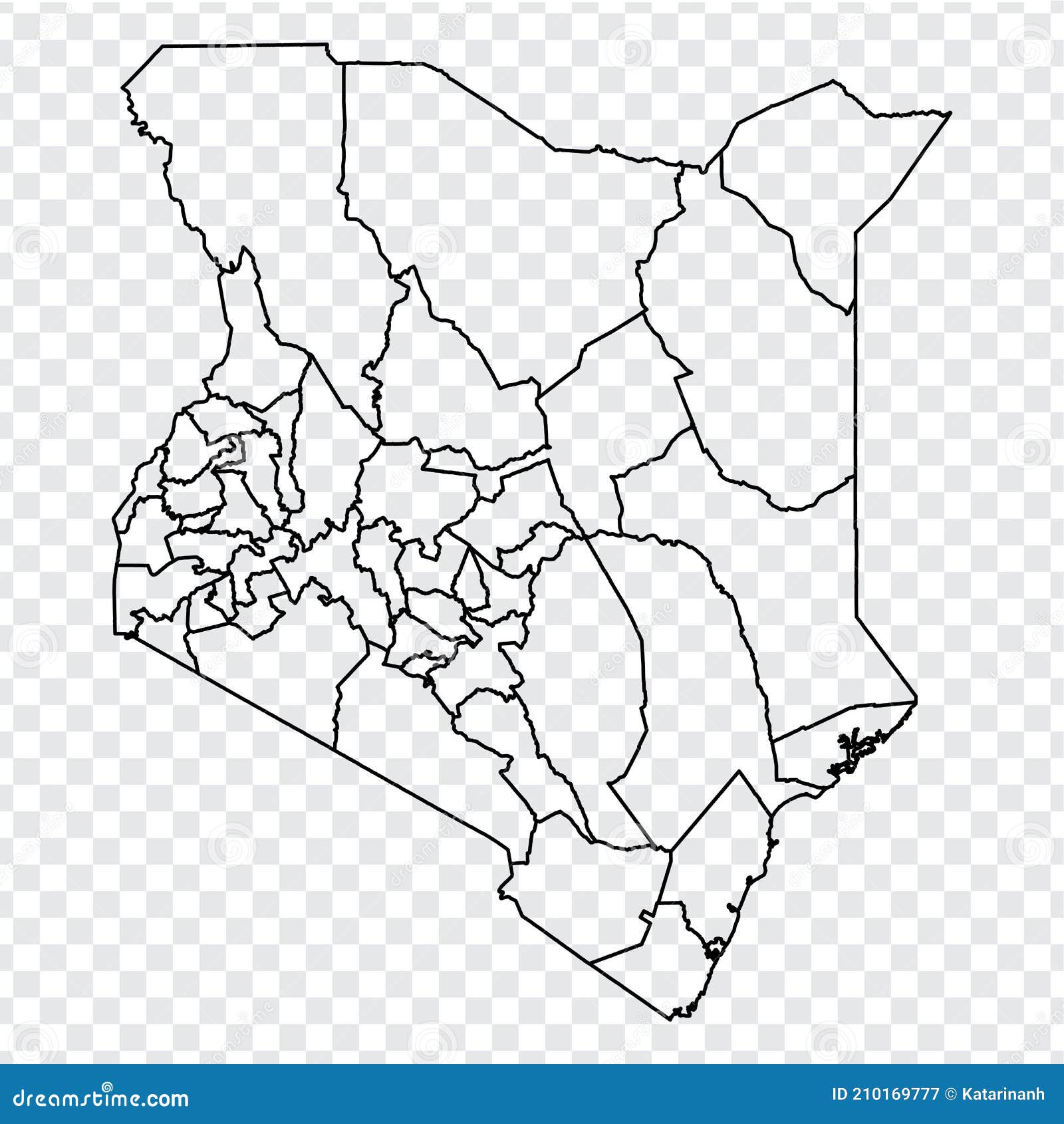 Kenya Map And Counties Blank Map Of Kenya. Counties Of Kenya Map. High Detailed Vector Map  Republic Of Kenya On Transparent Background For Your Web Site Stock Vector  - Illustration Of Concept, Detailed: 210169777