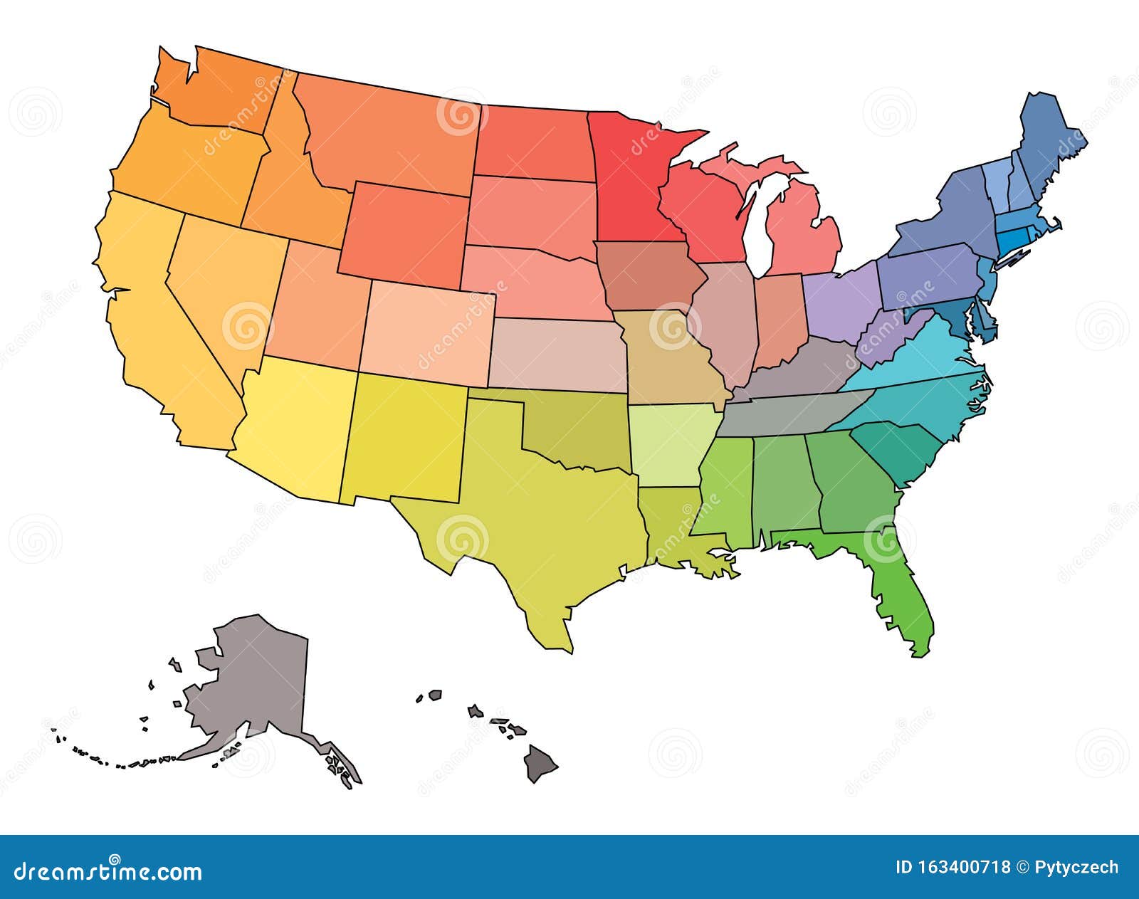 usa map blank color