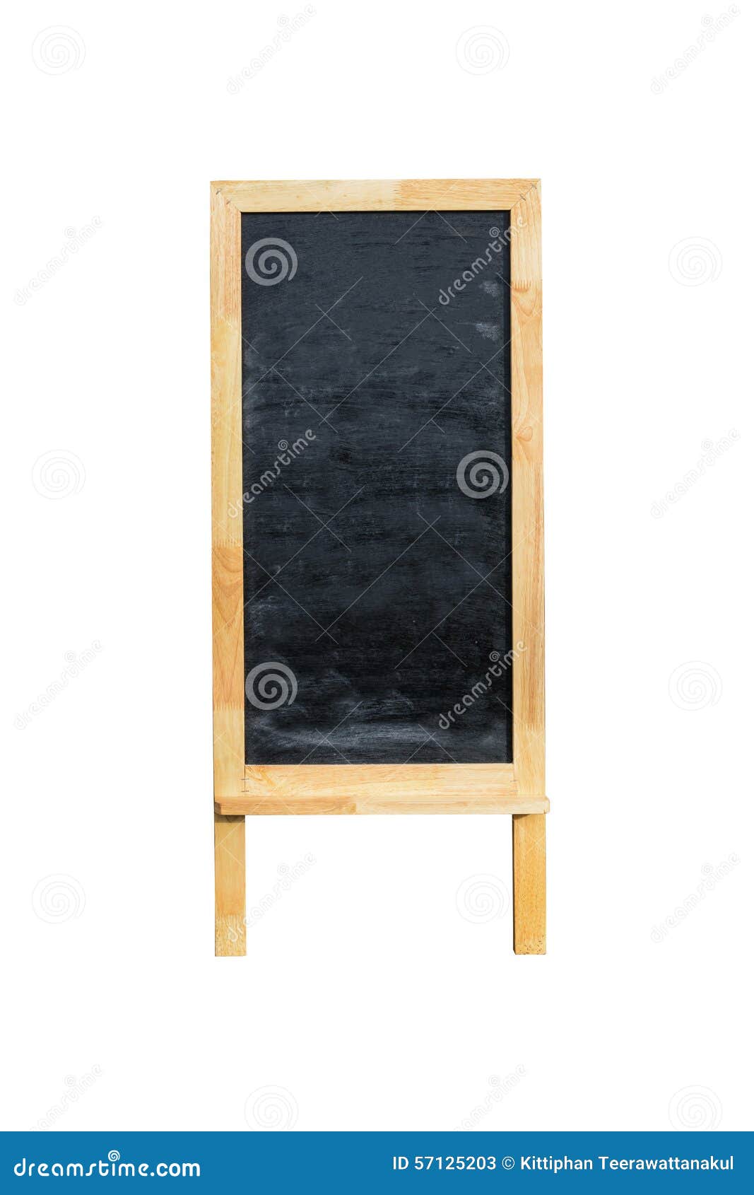 blank menu blackboard outdoor display isolated white background 57125203