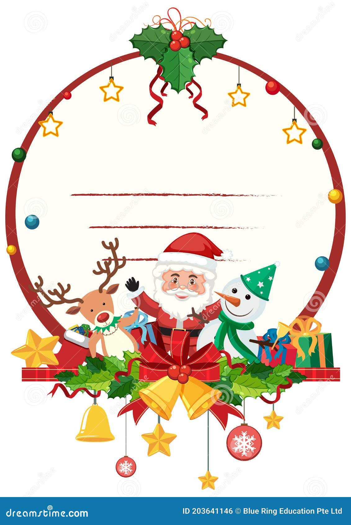 Blank Merry Christmas Card Template Stock Vector Illustration of pine