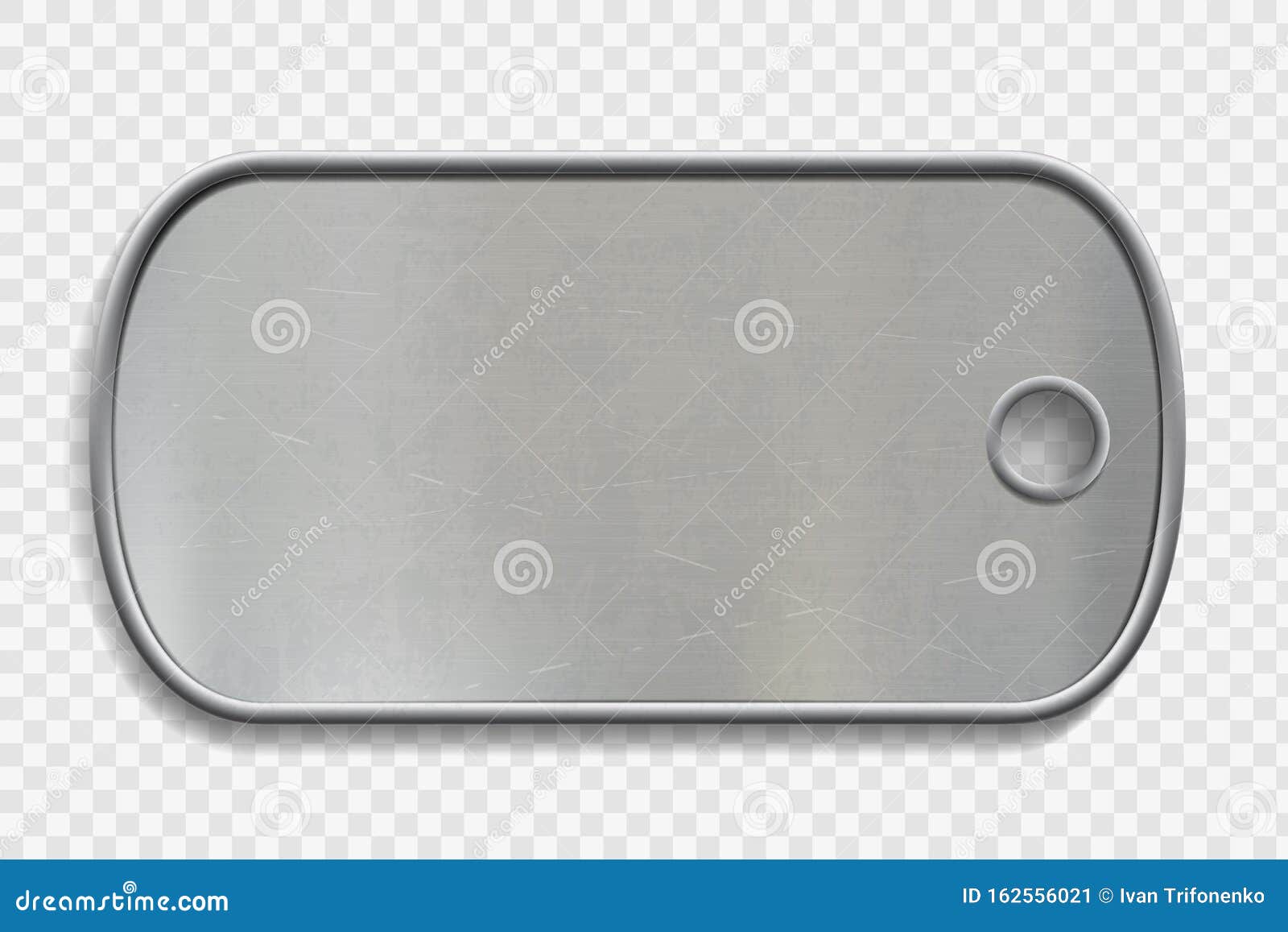 Blank Metal Dog Tag Isolated on a Transparent Background Stock