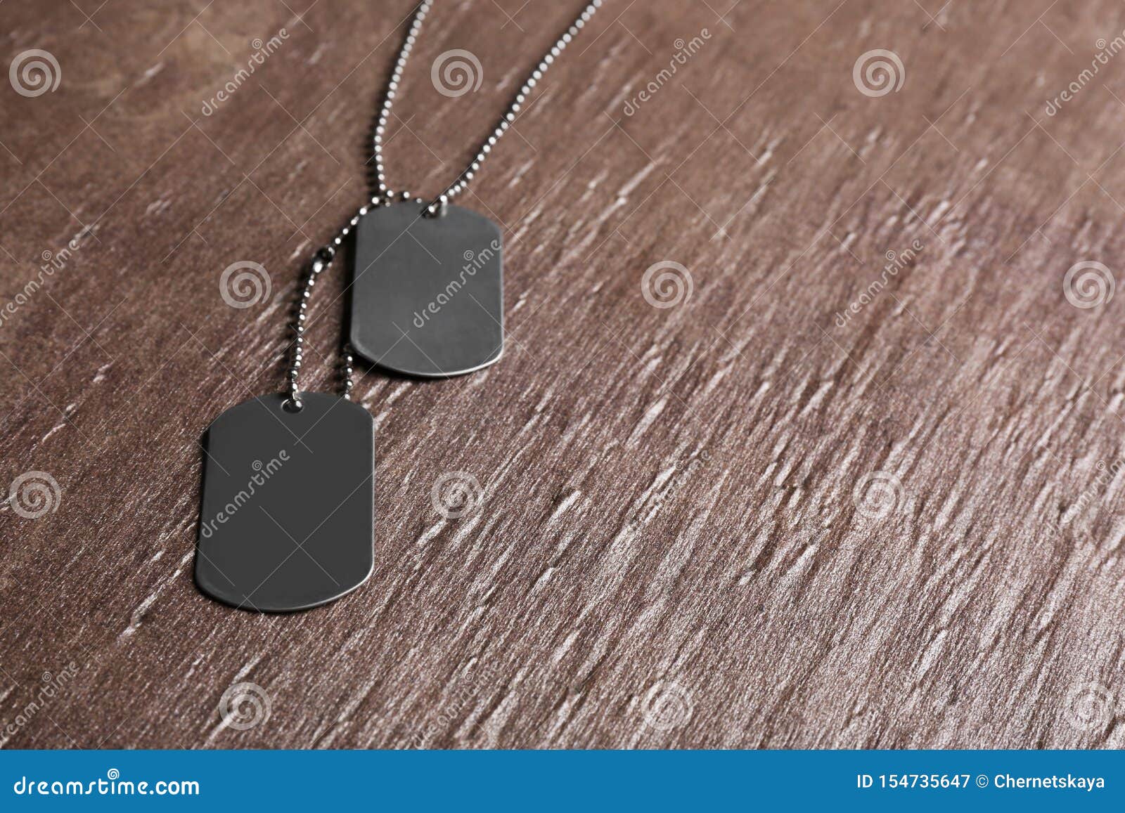 Blank Military ID Tags on Brown Textured Background Stock Image Image