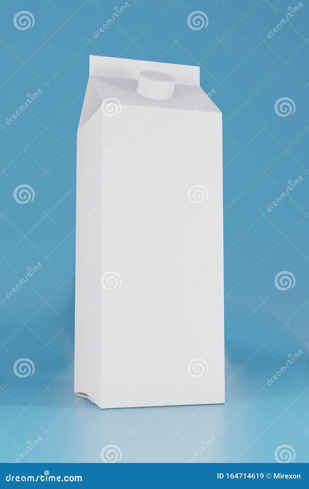 Download Blank Milk Box. Retail Package Mockup. 3d Rendering Stock ...