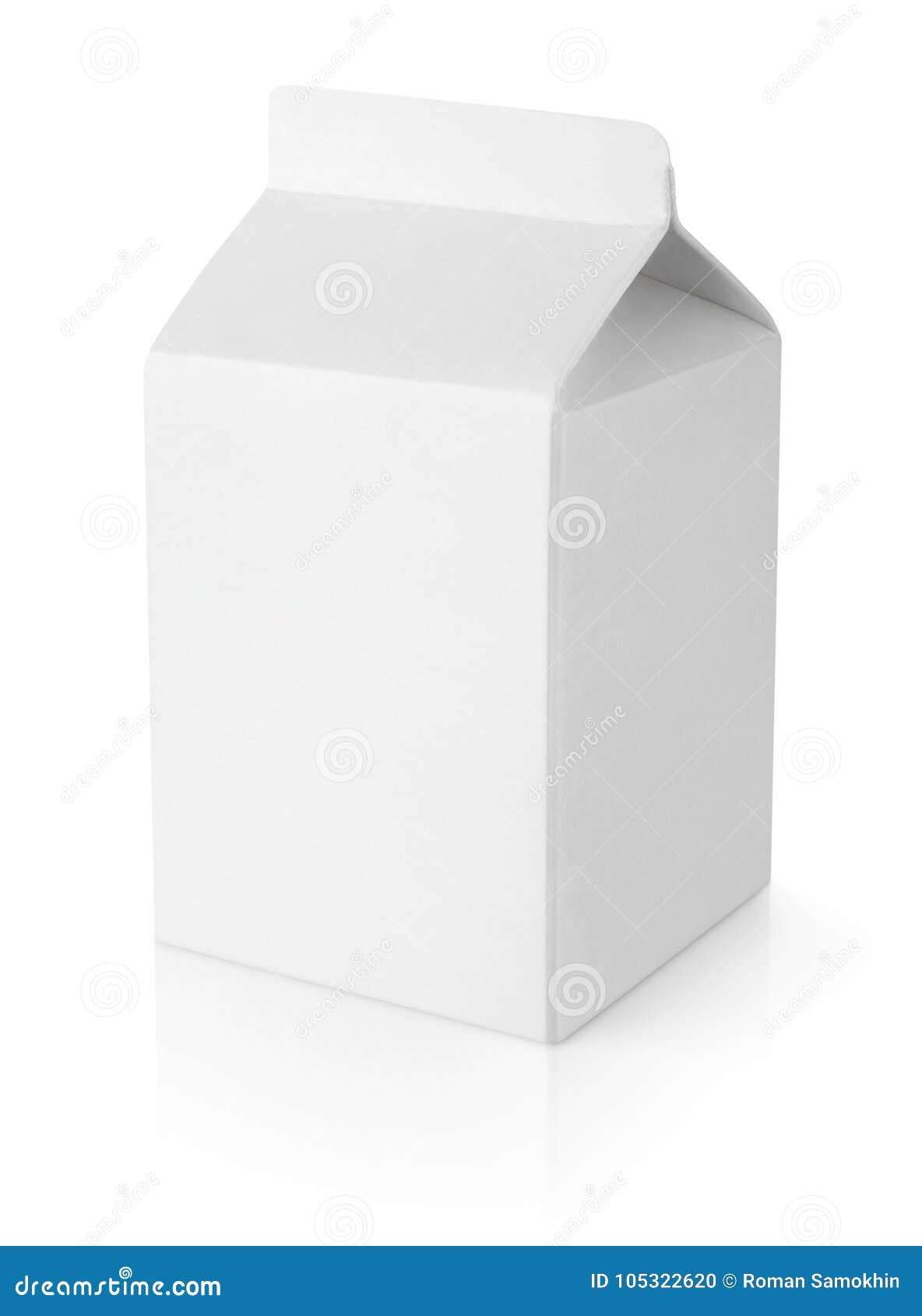 white blank milk carton package