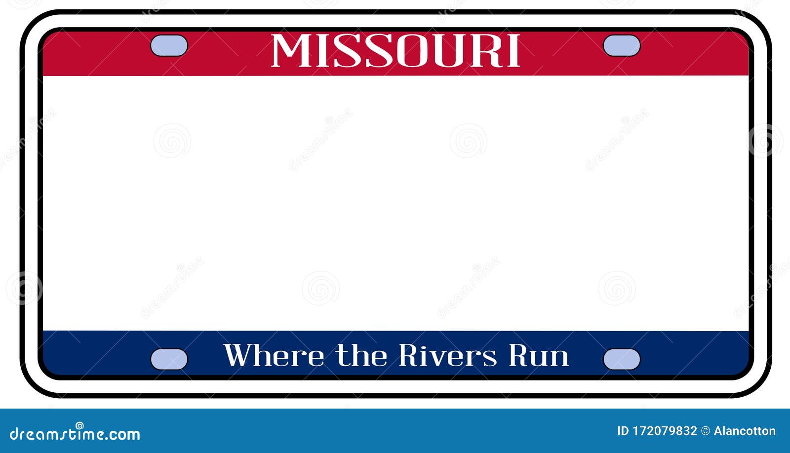 Blank Missouri License Plate Stock Vector Illustration of blank