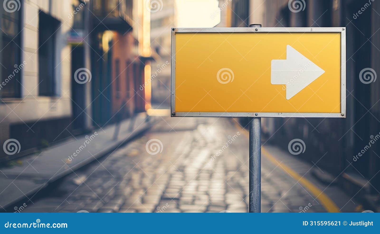 blank mockup of directional signs with bright eyecatching graphics to grab attention