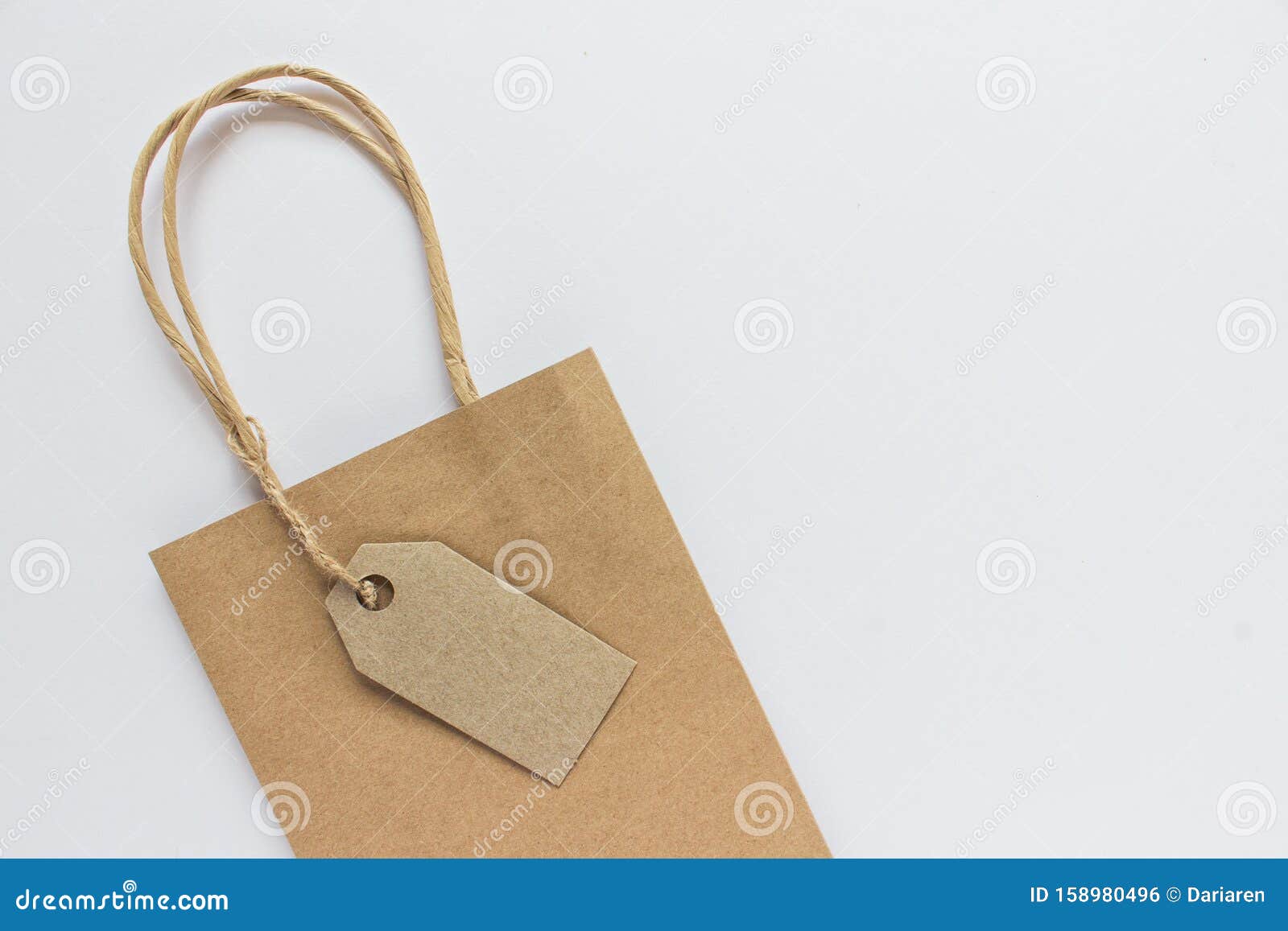 Download Blank Mockup Kraft Paper Present Shopping Bag On White Background Stock Photo - Image of bags ...