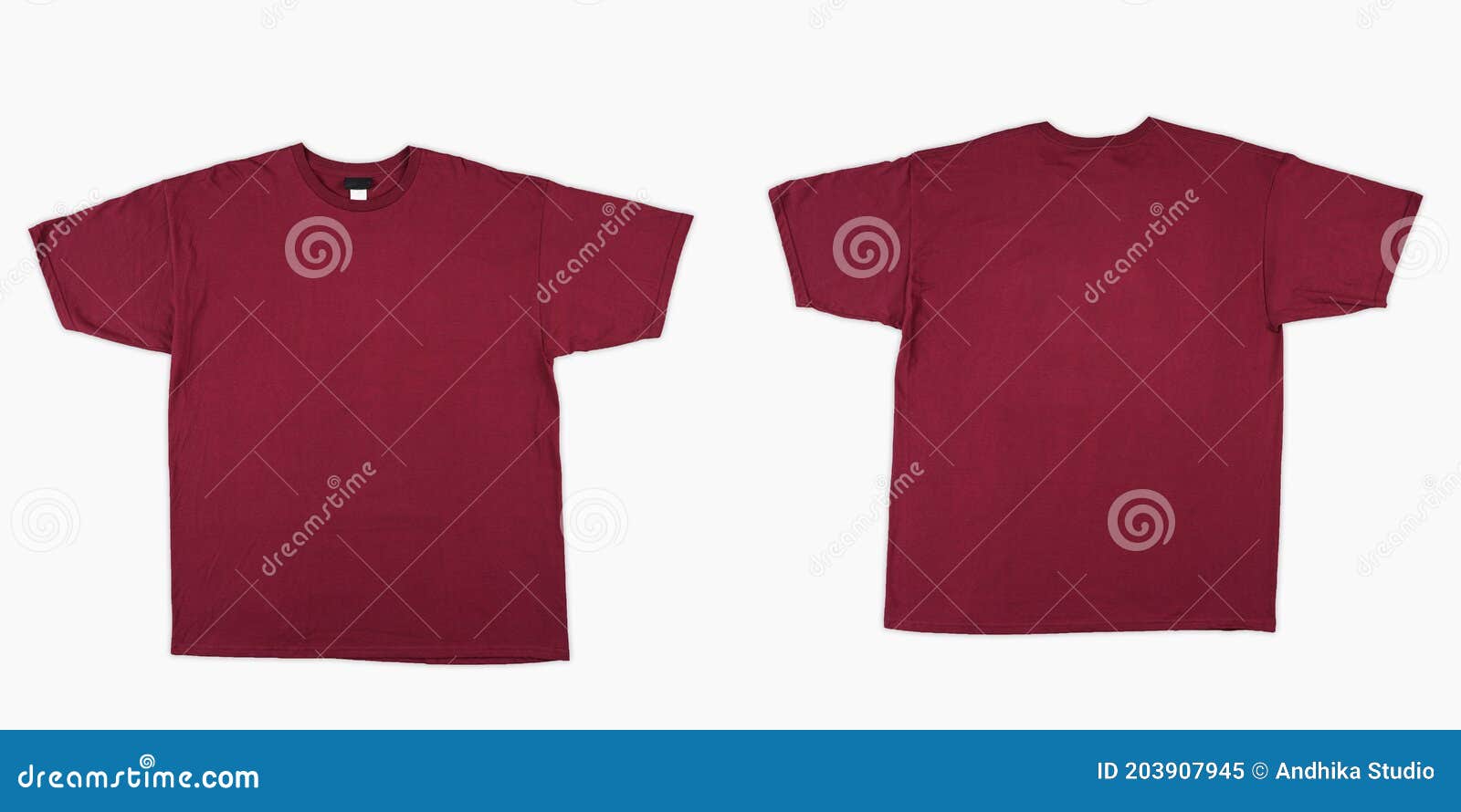 red plain shirt front and back