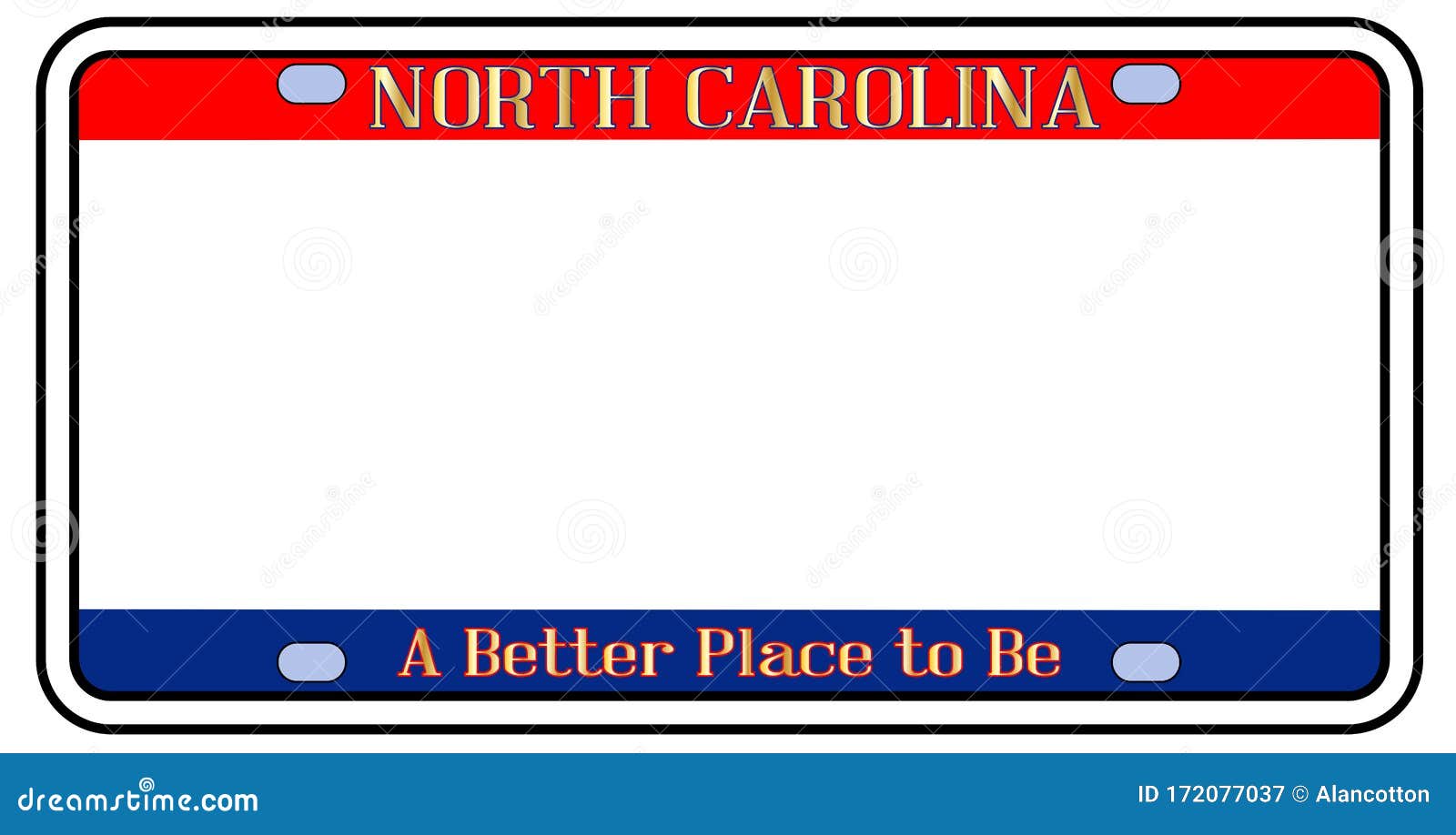 Blank North Carolina License Plate Stock Vector Illustration Of Vehicle Graphic 172077037