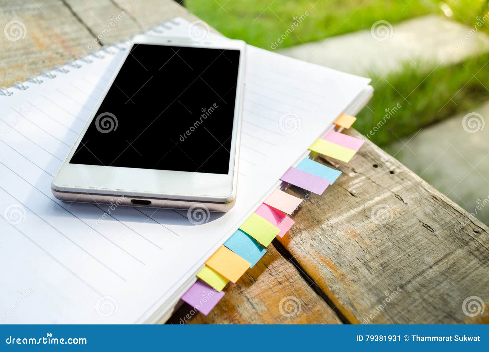 Blank Note Book with and Smart Phone Stock Image Image of item