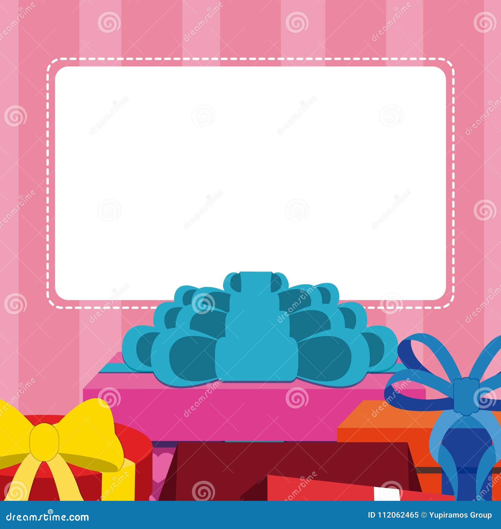 Blank Note Card with Gift Boxes Stock Vector Illustration of
