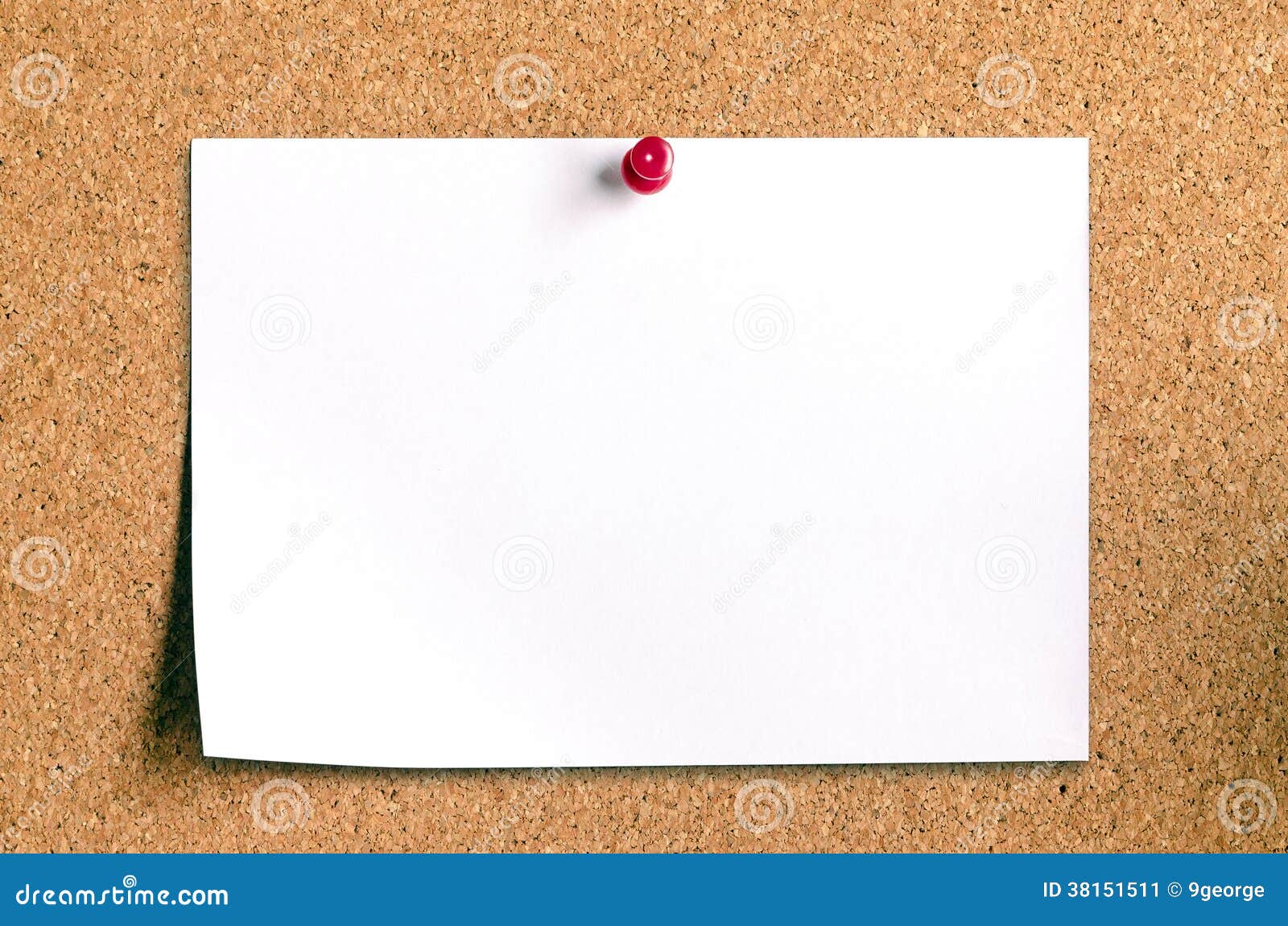 Blank Note Paper on Cork Board Stock Image Image of memo, billboard