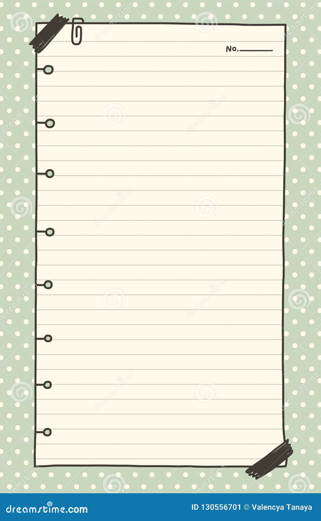 Hand Drawn Blank Notepad Template Stock Vector Illustration of