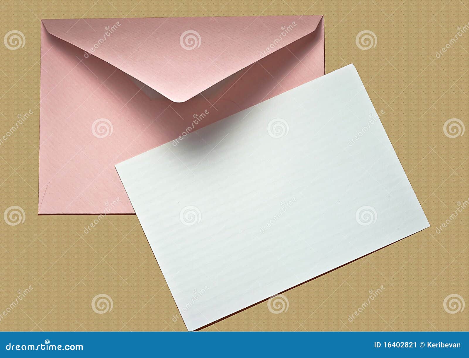 Blank Notecard and Envelope on Cork Stock Image Image of object, pink