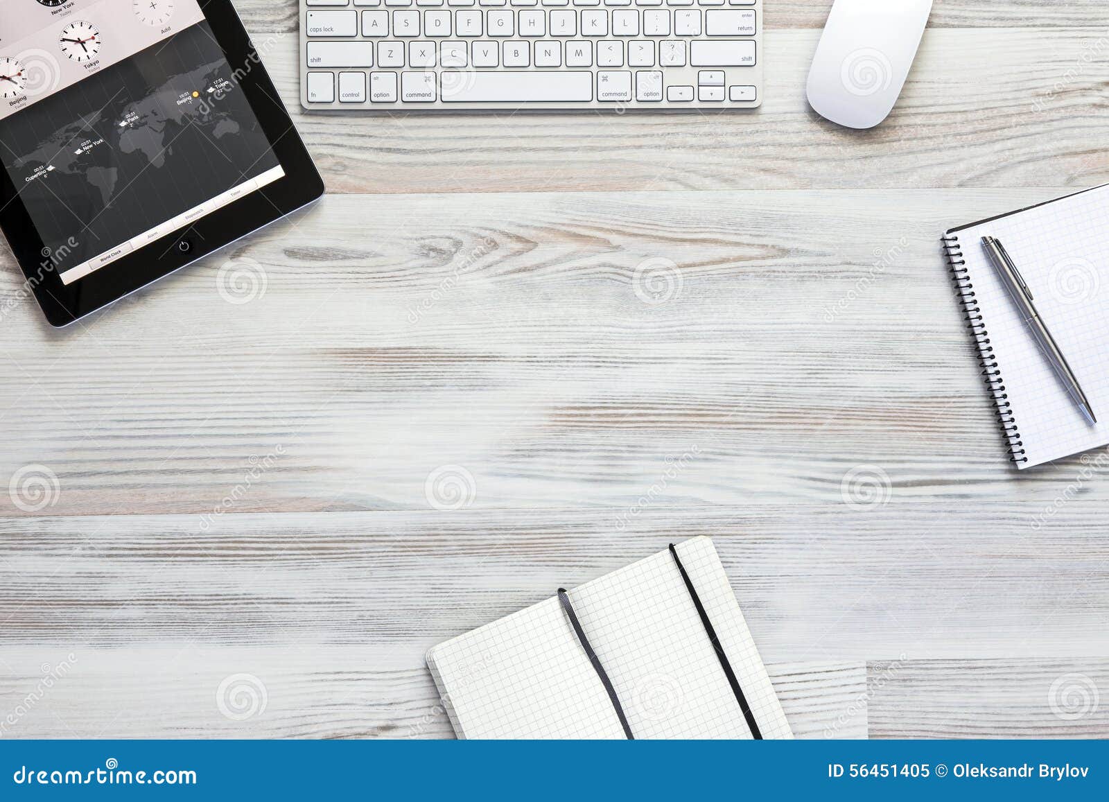 Blank Office Desk Background With Copy Space For Stock 