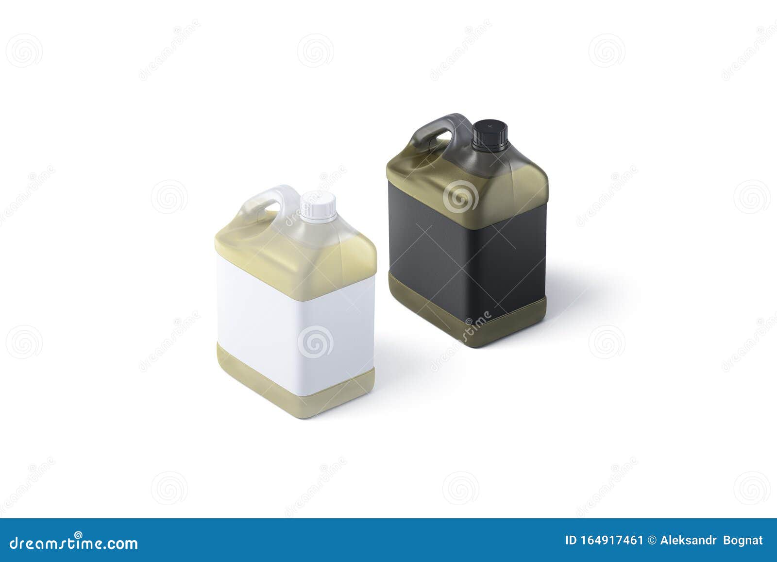 Download Blank Oil Plastic Canister With Black And White Label Mockup Stock Illustration - Illustration ...