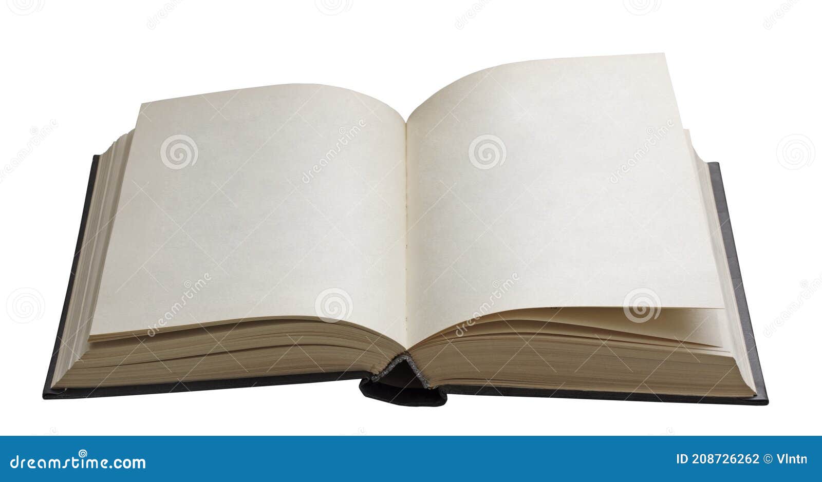 Open book with blank pages. Template of empty book isolated on