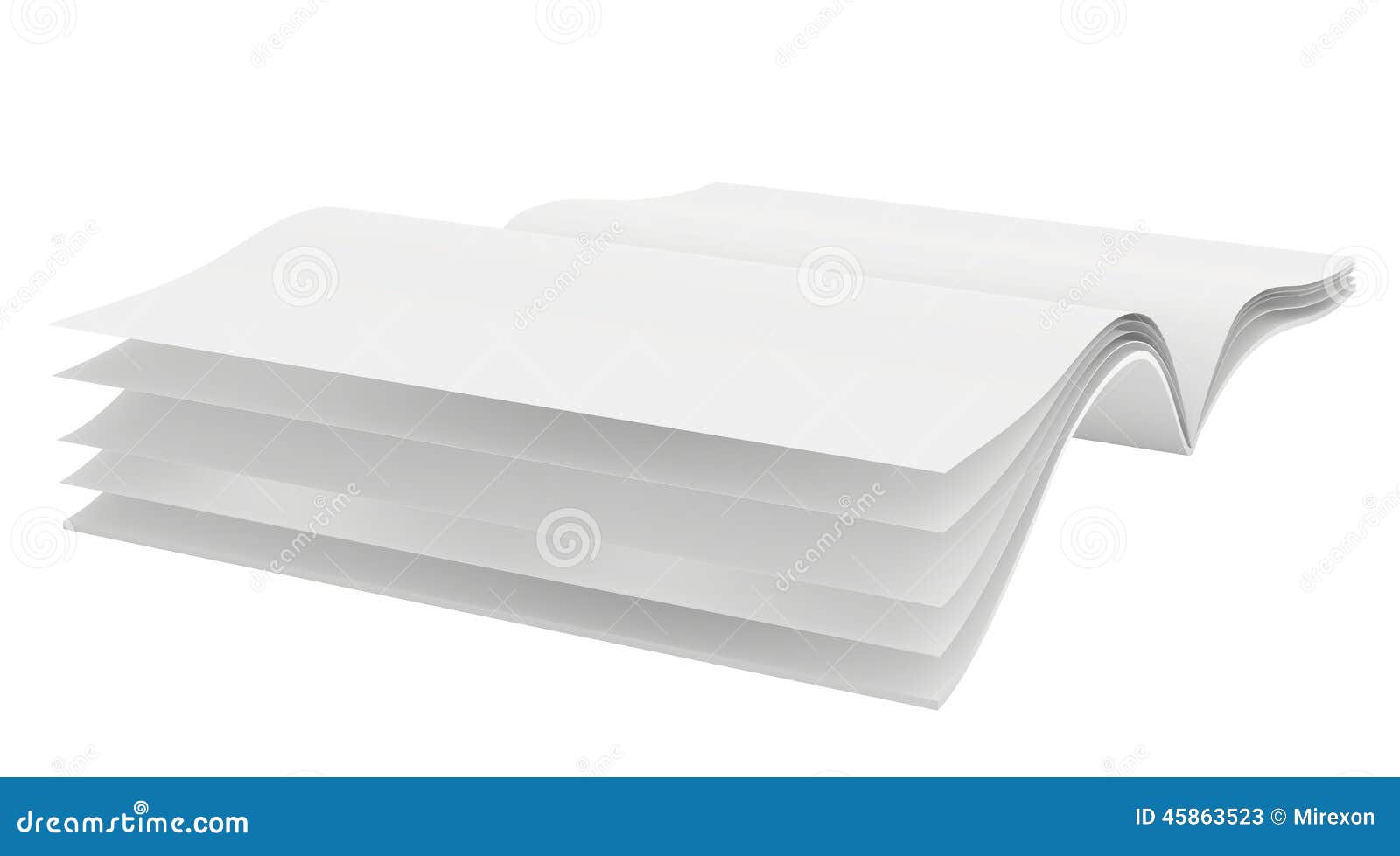 Blank Open Magazine with Thin Sheets of Paper. Stock Image Image of