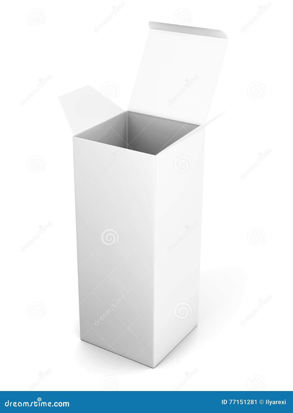 Download Blank Open Vertical Cardboard Box Template Standing On ...
