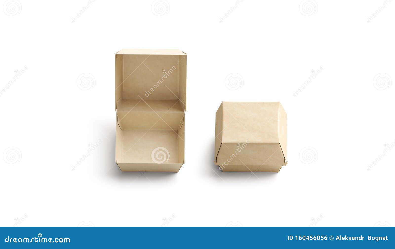 Download Blank Opened And Closed Craft Burger Box Mockup Top View Stock Illustration Illustration Of Opened Craft 160456056