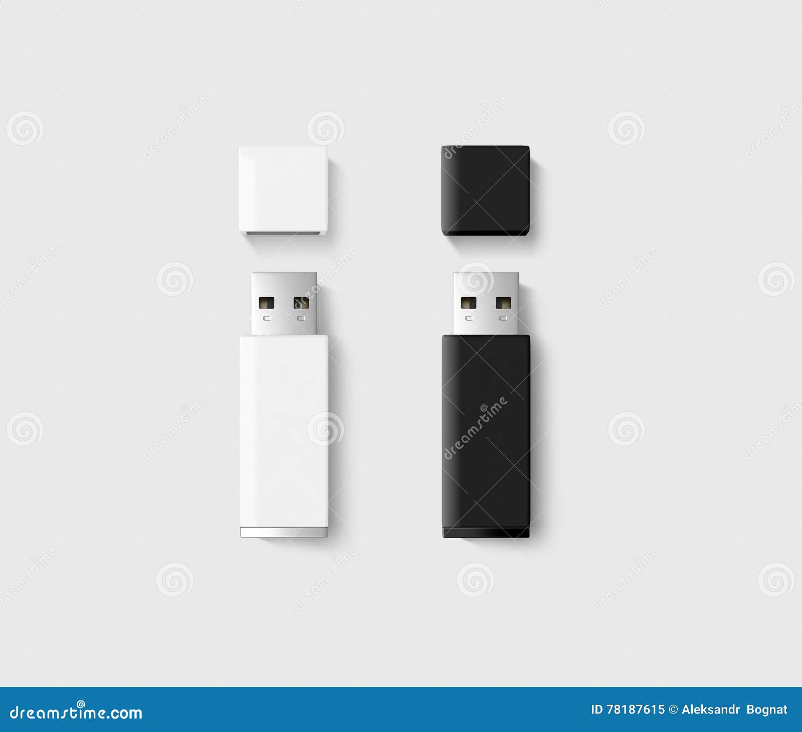 Download Blank Opened Usb Drive Design Mockup Set, Black, White Stock Image - Image of close, identity ...