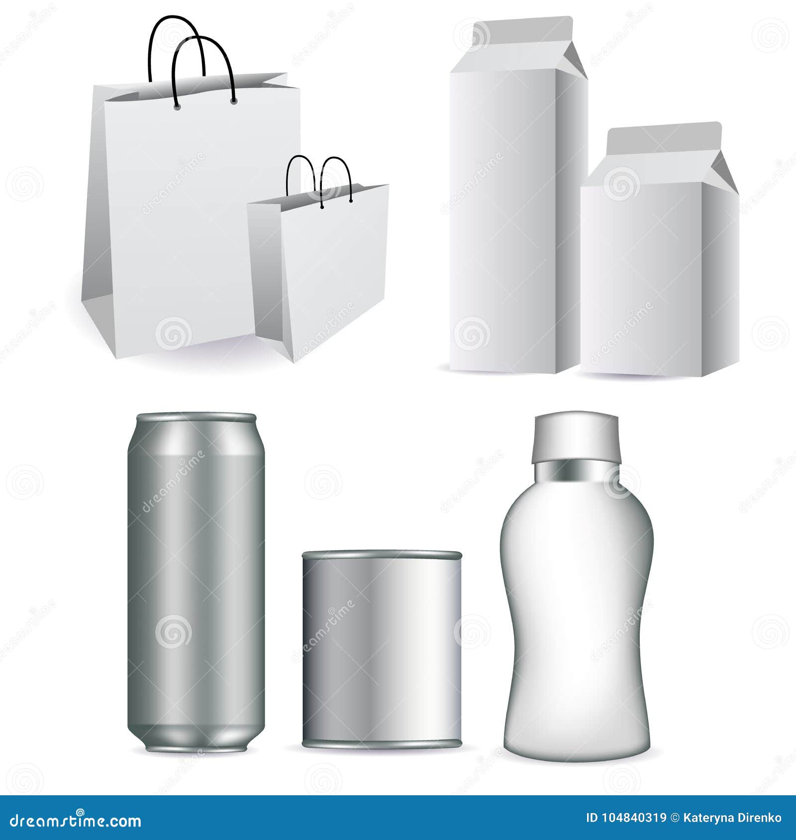 Blank Package and Food Packaging.Mock-up Template Ready for Design, on ...