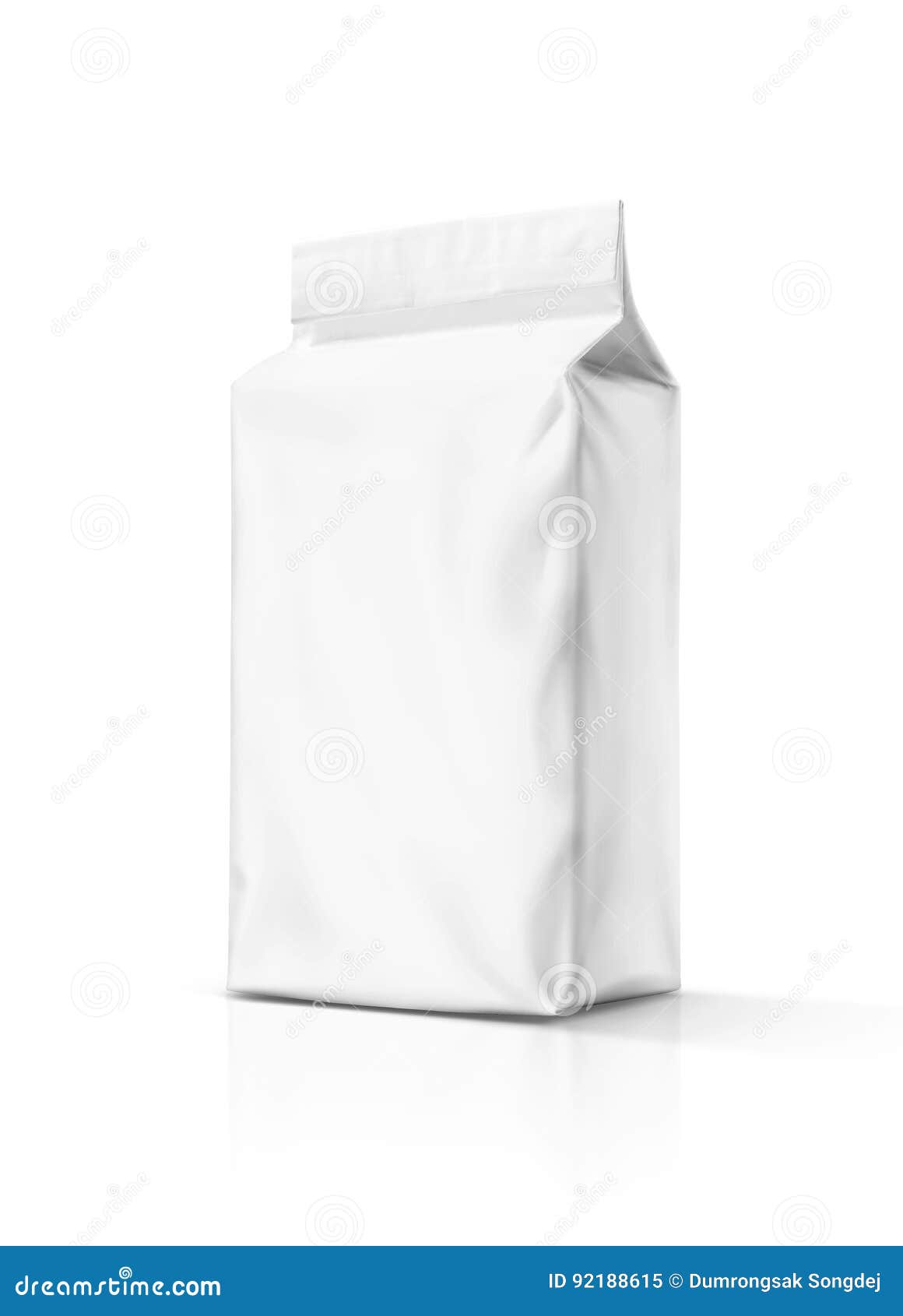 blank packaging snack paper pouch  on white background