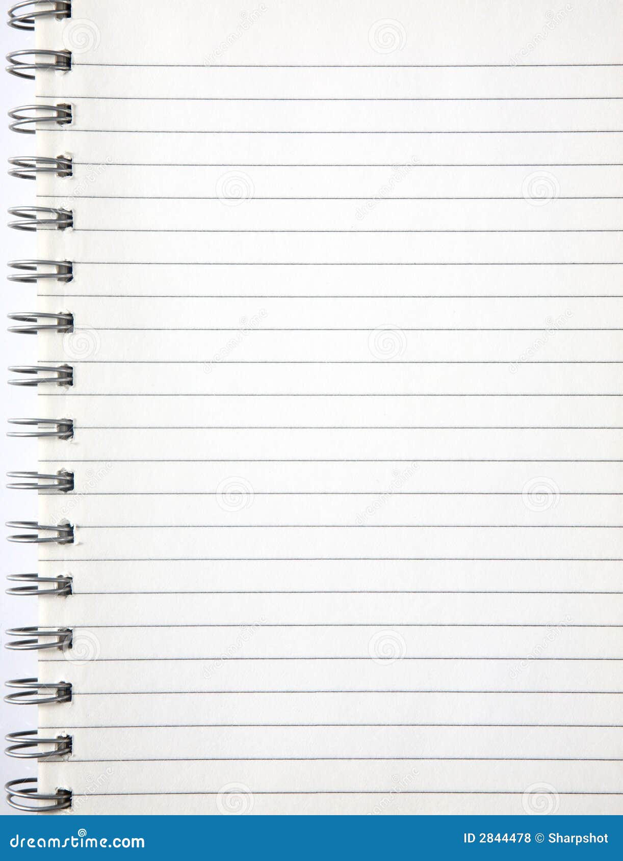 A Blank Page of an Notebook. Stock Photo - Image of lined, background:  2844478