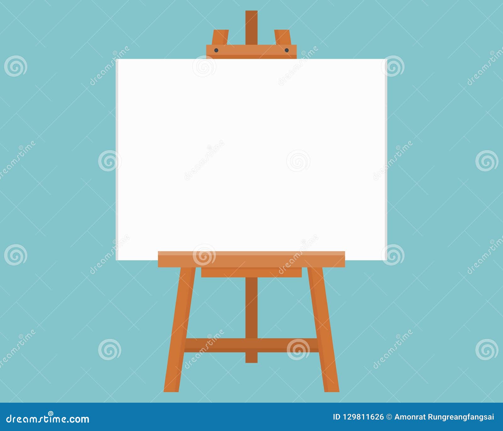 Blank art board wooden easel Royalty Free Vector Image