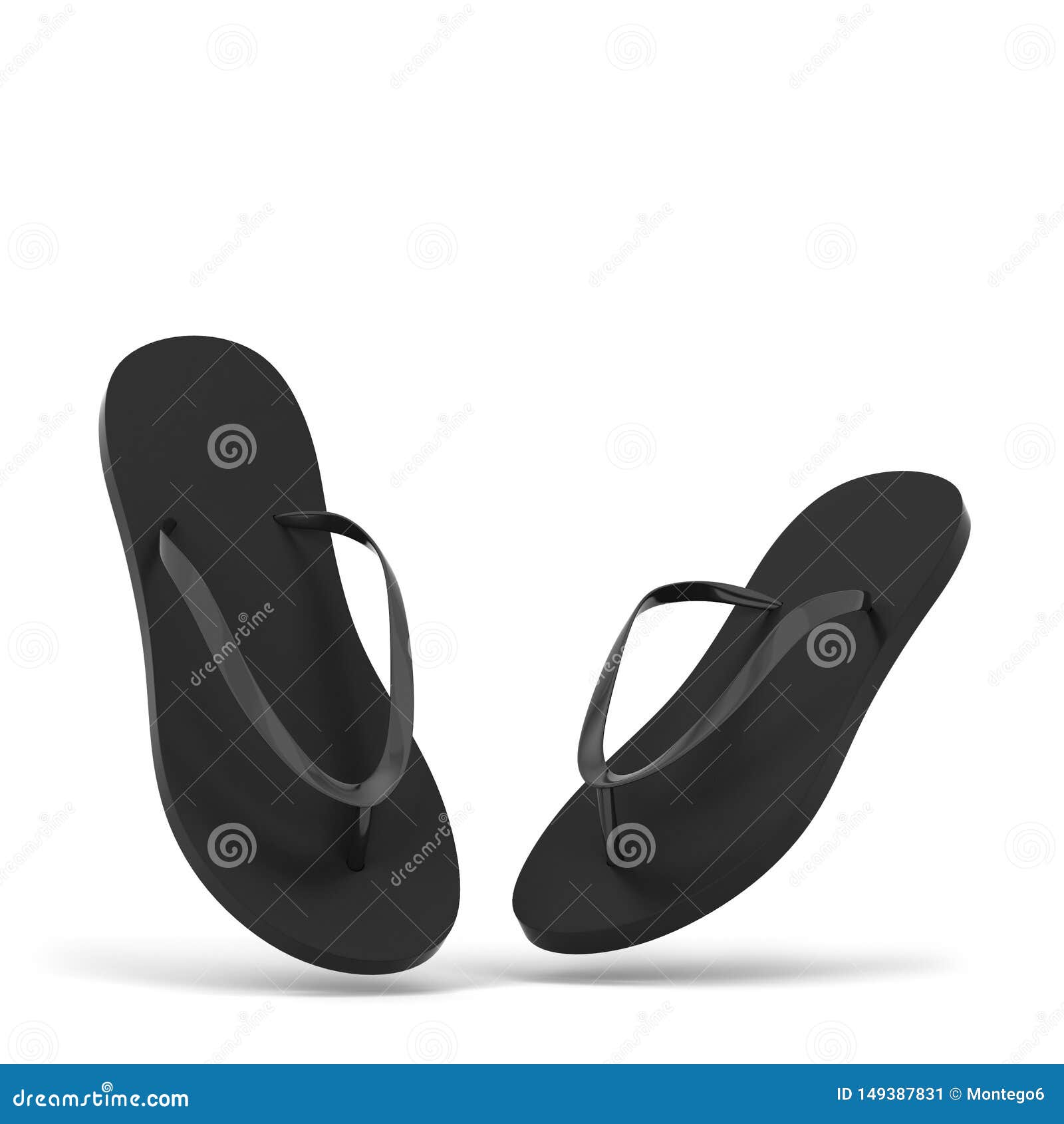 Blank Pair Of Flip Flops Mockup Stock Illustration - Illustration of ...